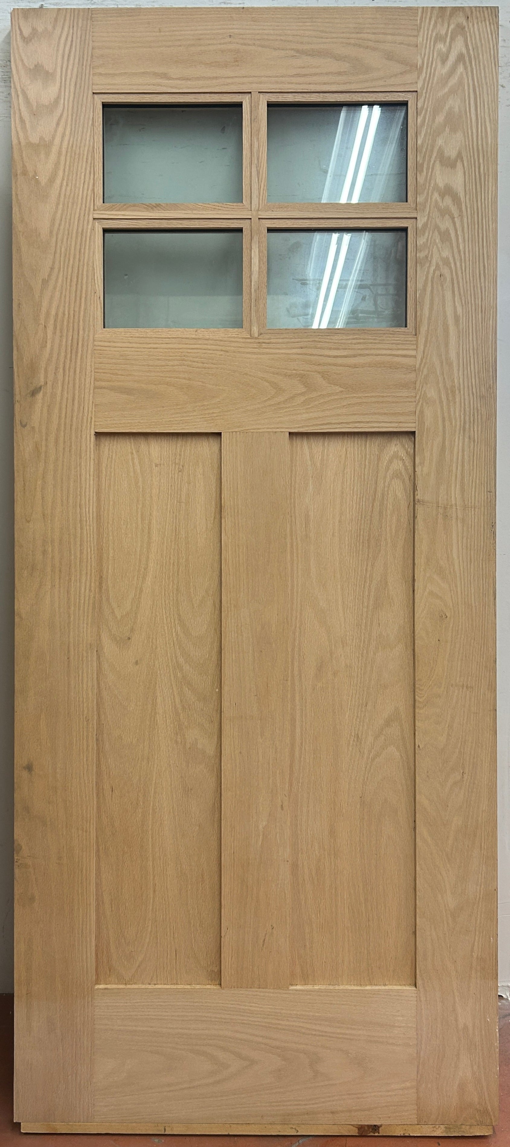 4-Light/ 2-Panel Entry Door, Oak (ED-349)