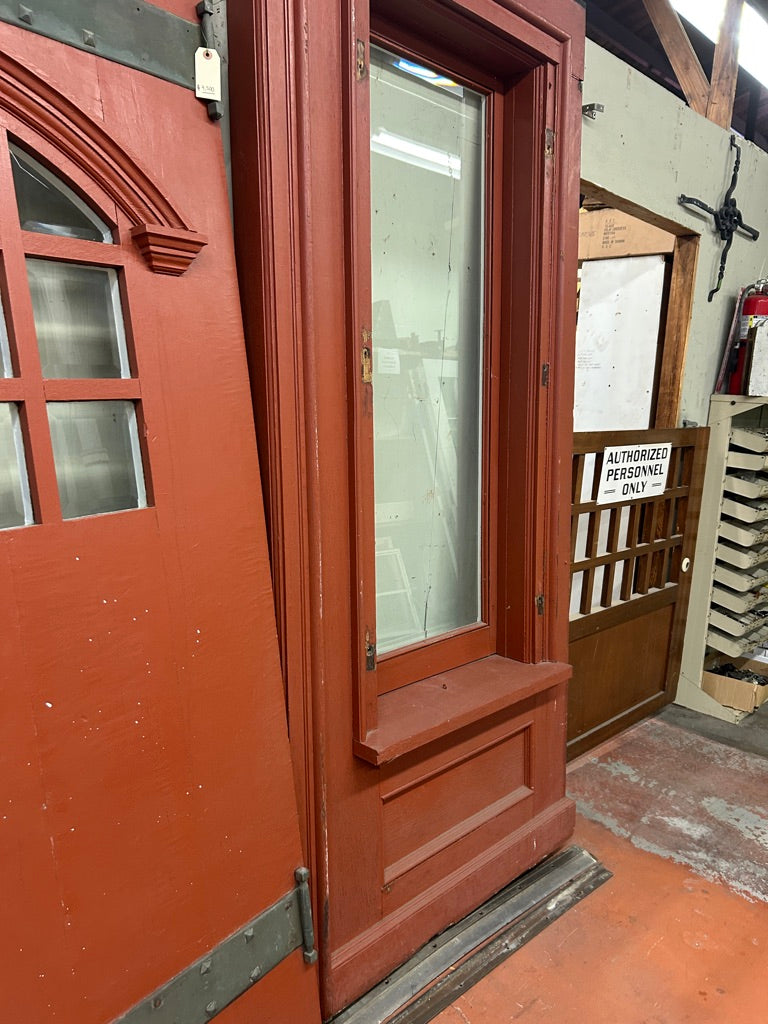 Lg. Craftsman Entry Door Surround w/ Hardware, Oak (XD-111)