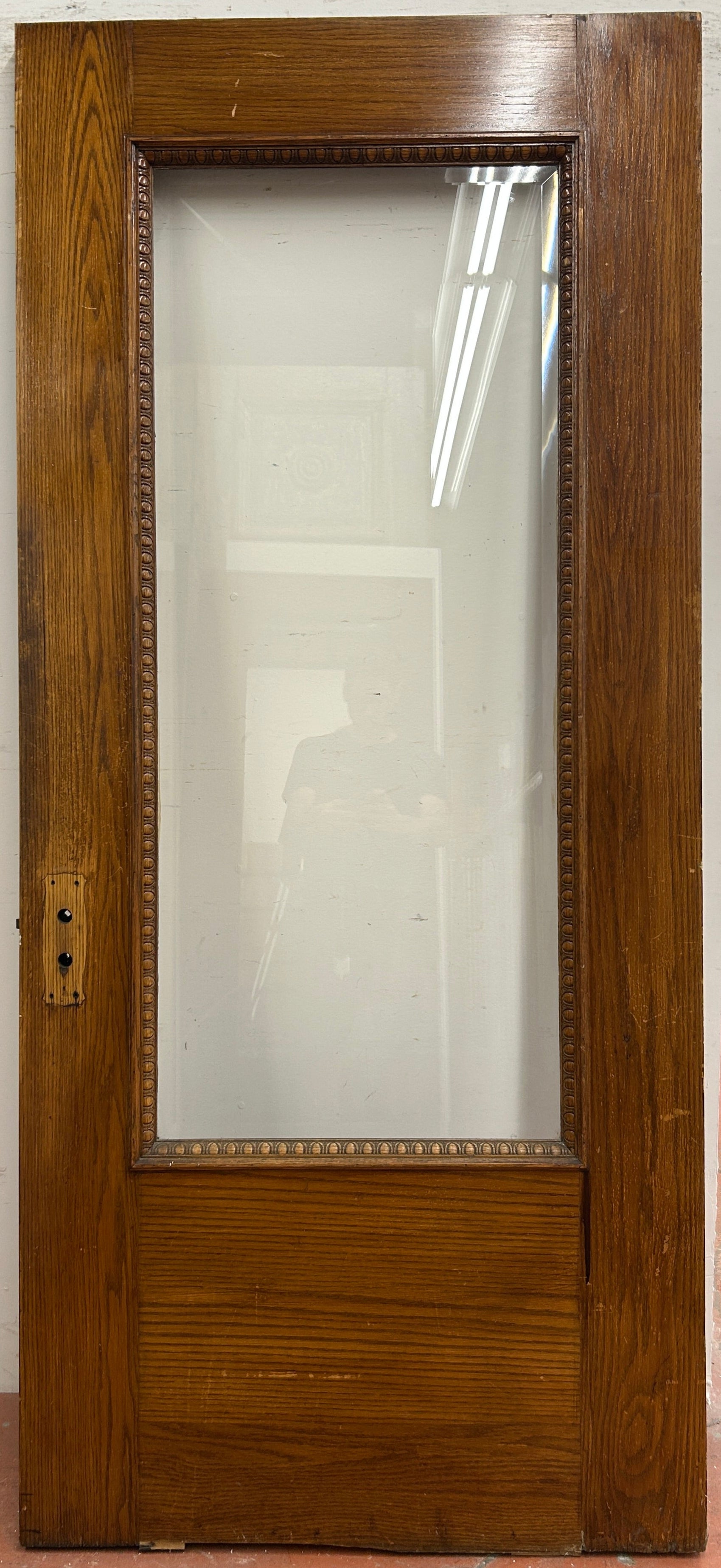 1-Light Bev. Glass Entry Door, Oak (ED-357)
