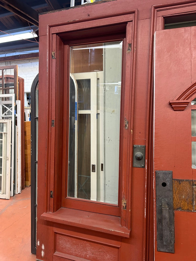 Lg. Craftsman Entry Door Surround w/ Hardware, Oak (XD-111)