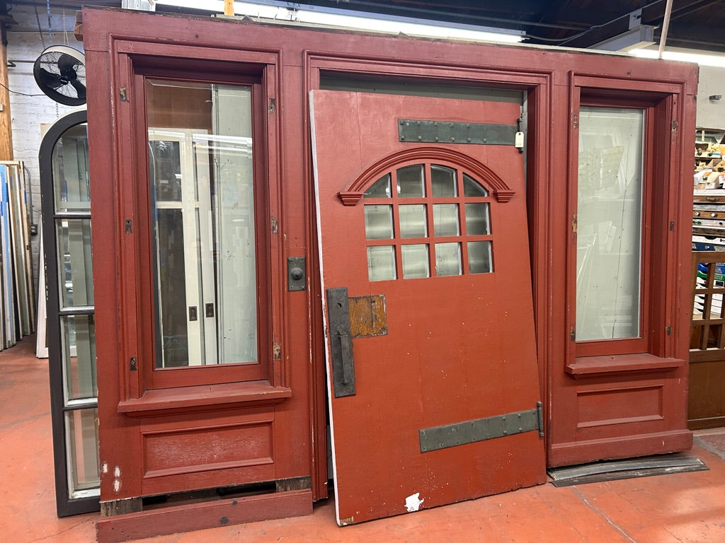 Lg. Craftsman Entry Door Surround w/ Hardware, Oak (XD-111)