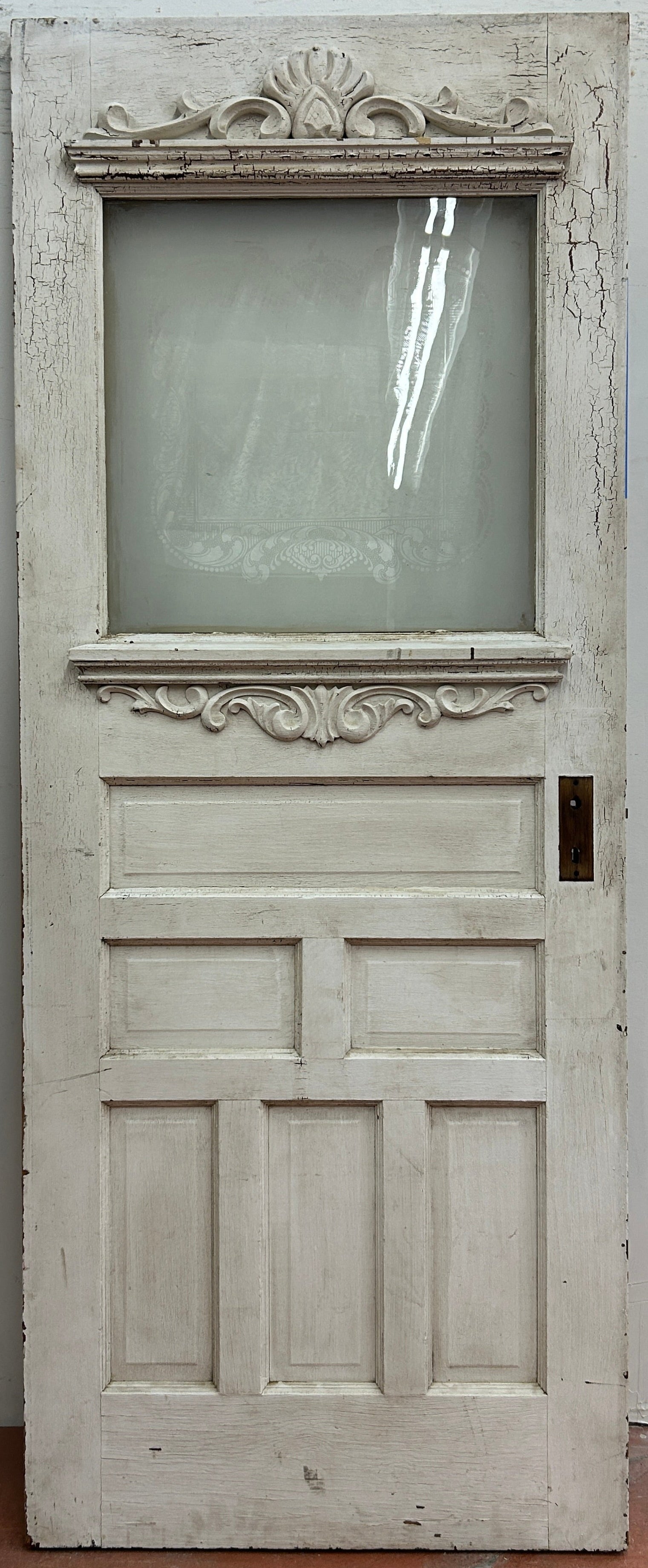 1-Light/ 6-Panel Back Door w/ Etched Glass (BD-390)