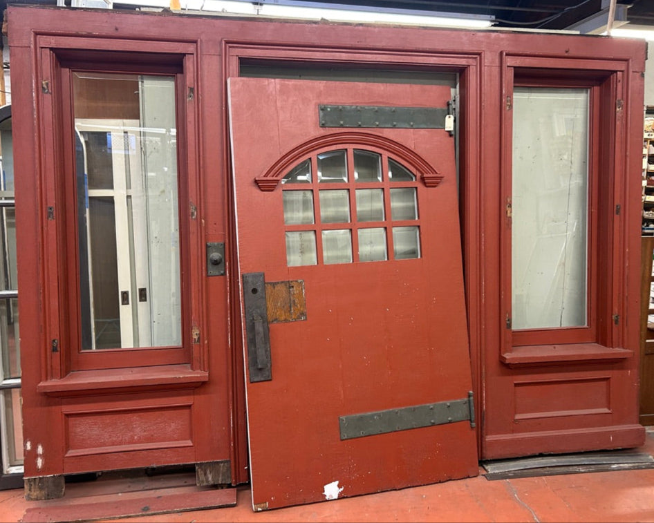 Lg. Craftsman Entry Door Surround w/ Hardware, Oak (XD-111)