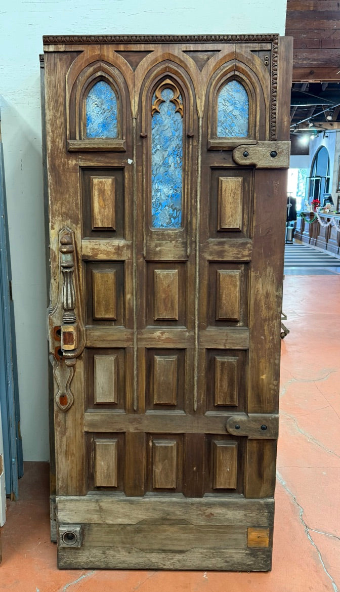 (XD-126) Entry Door/Colored Glass