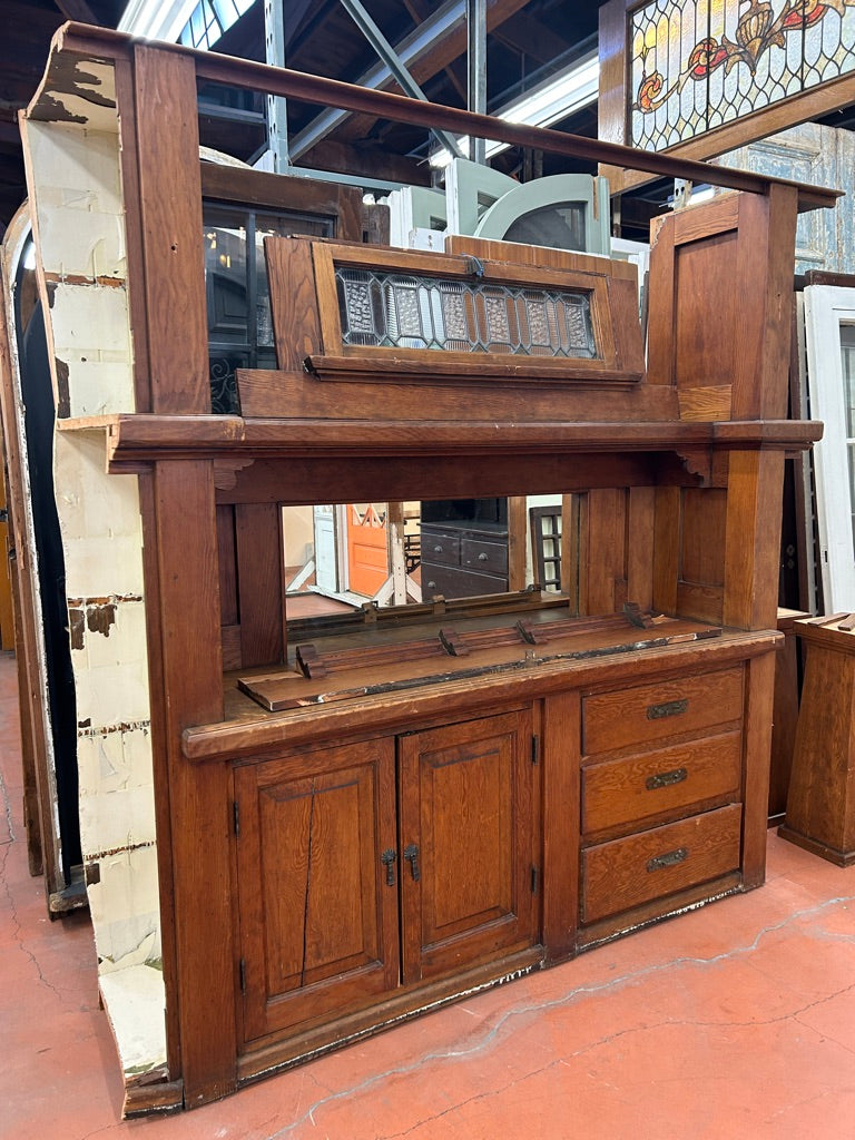 Built-In Cabinet w/ Leaded Glass Window (OE-57)
