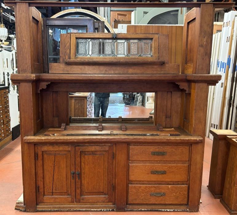 Built-In Cabinet w/ Leaded Glass Window (OE-57)