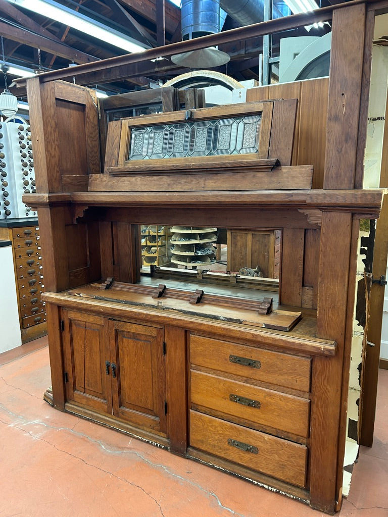 Built-In Cabinet w/ Leaded Glass Window (OE-57)