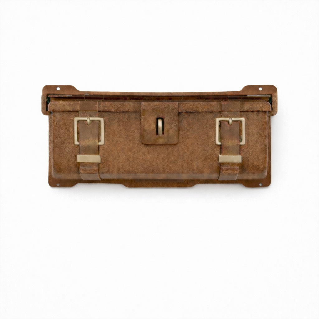 Wall Mounted Mailbox – Vintage Aged Brown with Accents MB- 15