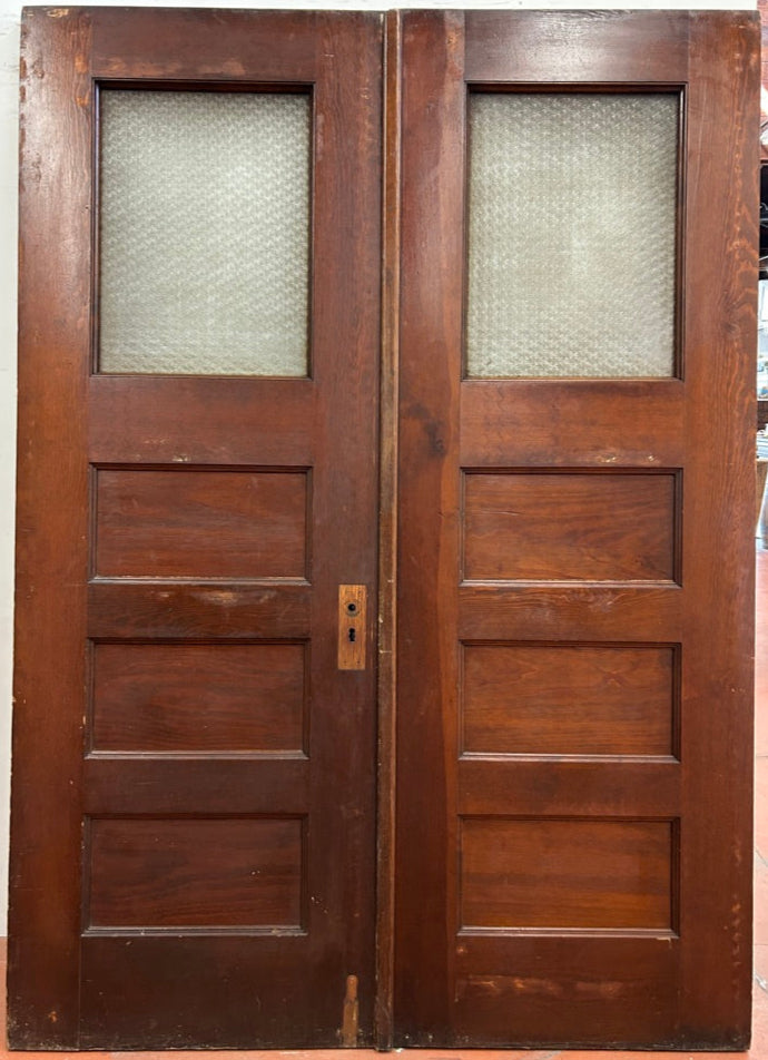 1-Light/ 3-Panel French Door Pair w/ Florentine Glass (FDP-257)