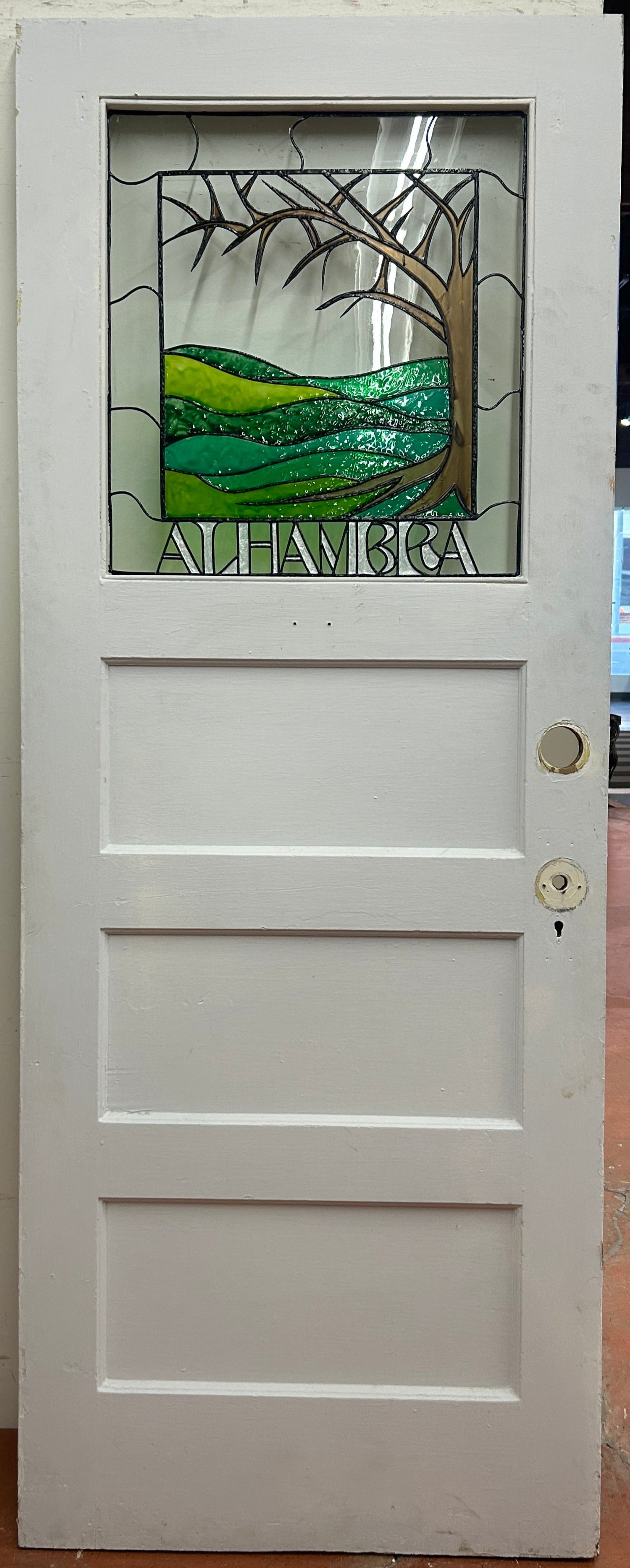 1-Light/ 3-Panel "Alhambra" Stained Gl. Door (BD-358)