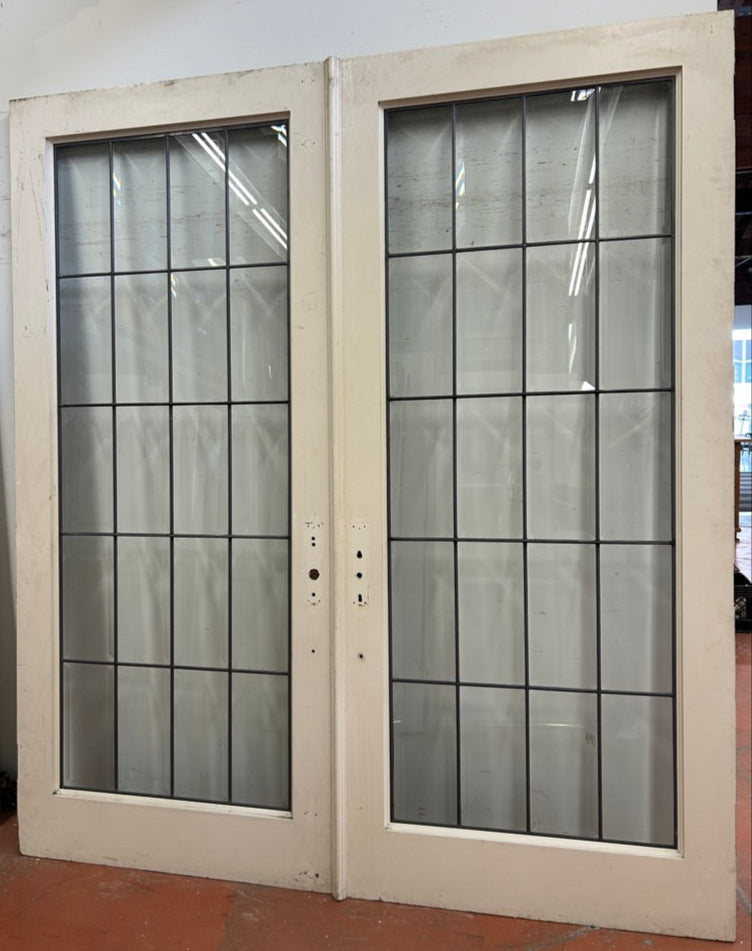 Leaded Beveled-Glass French Door Pair (FDP-263)