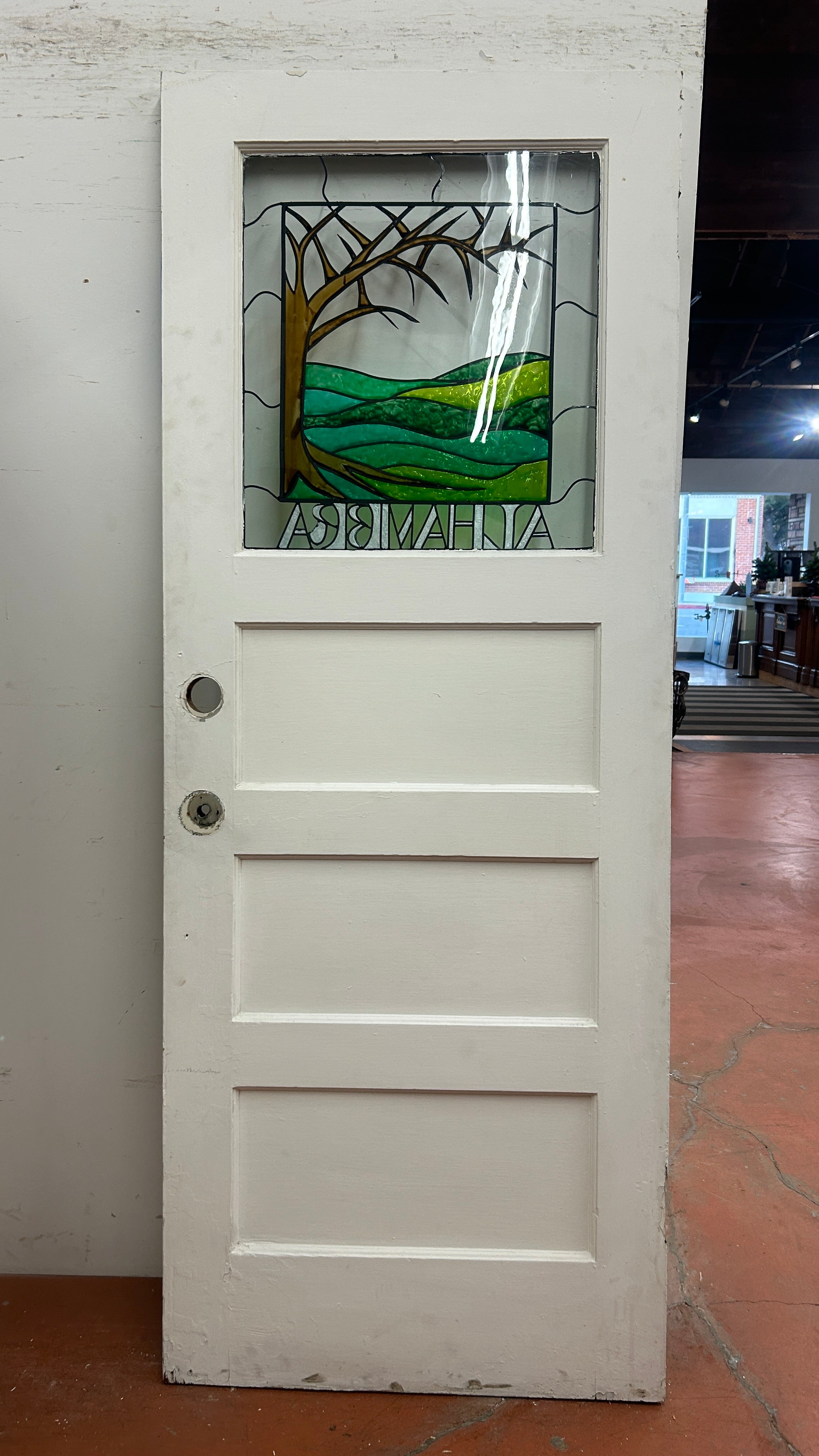 1-Light/ 3-Panel "Alhambra" Stained Gl. Door (BD-358)