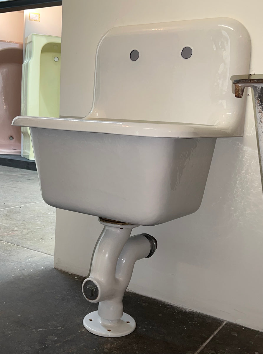 *HOLD* (UT101) ENAMELED SERVICE SINK Pasadena Architectural Salvage