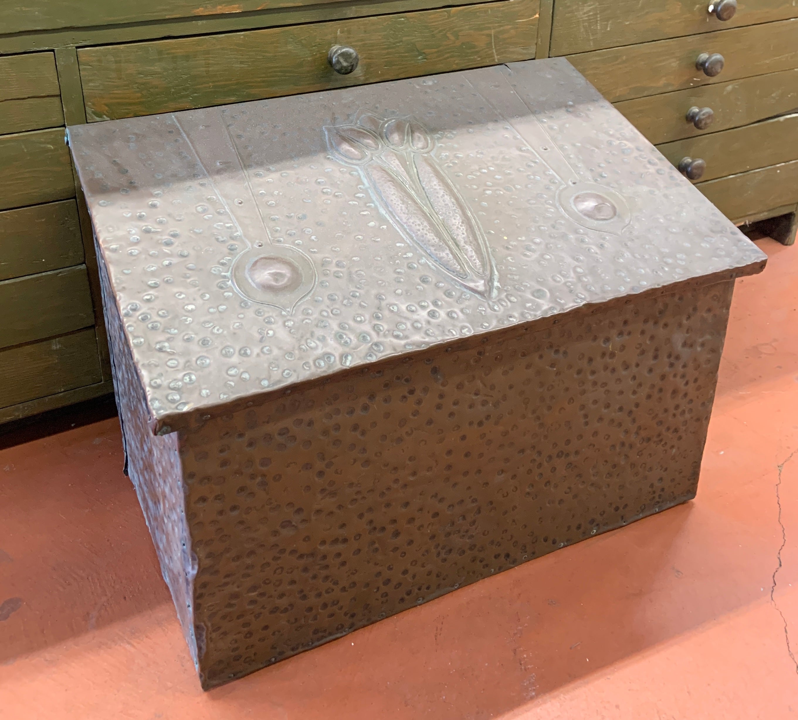Stamped Brass Firewood Box
