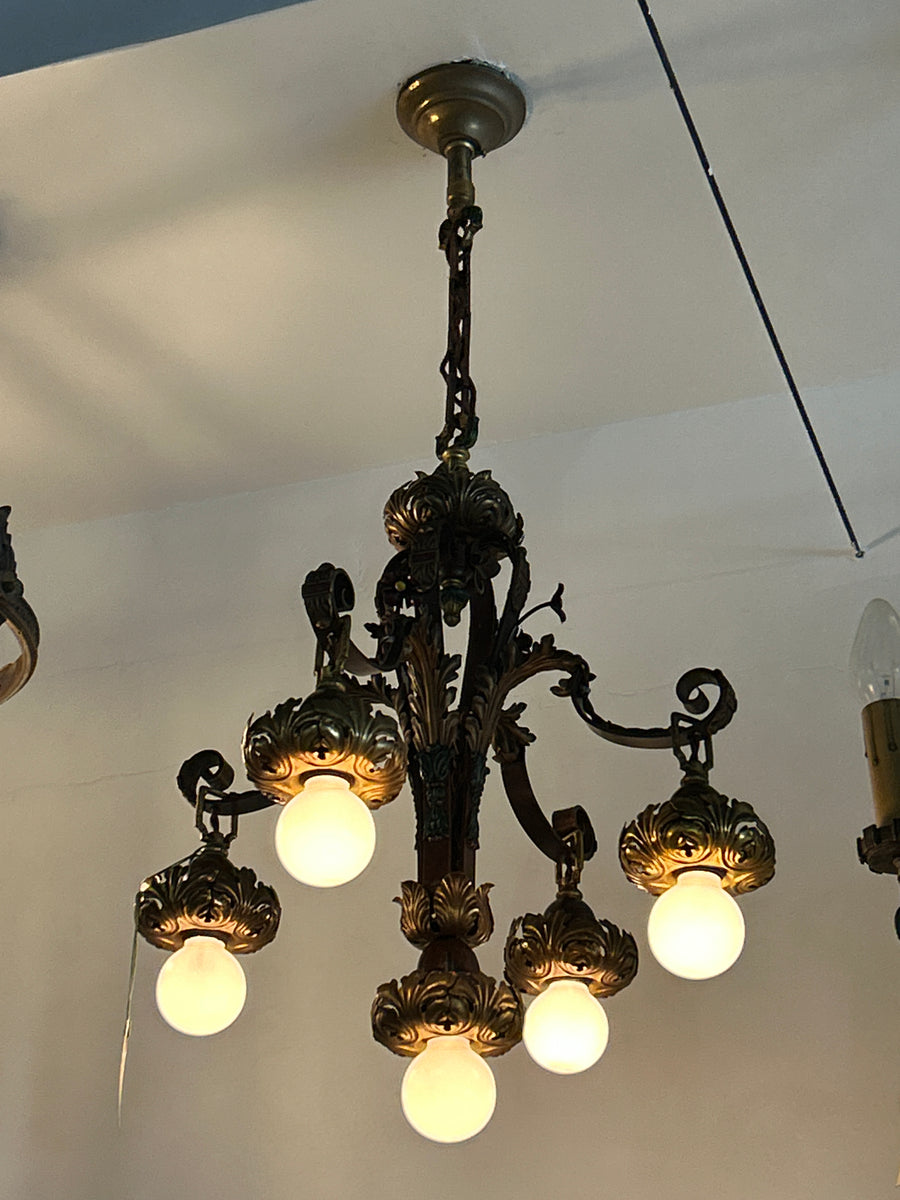 5Light Brass Chandelier (LT553) Pasadena Architectural Salvage