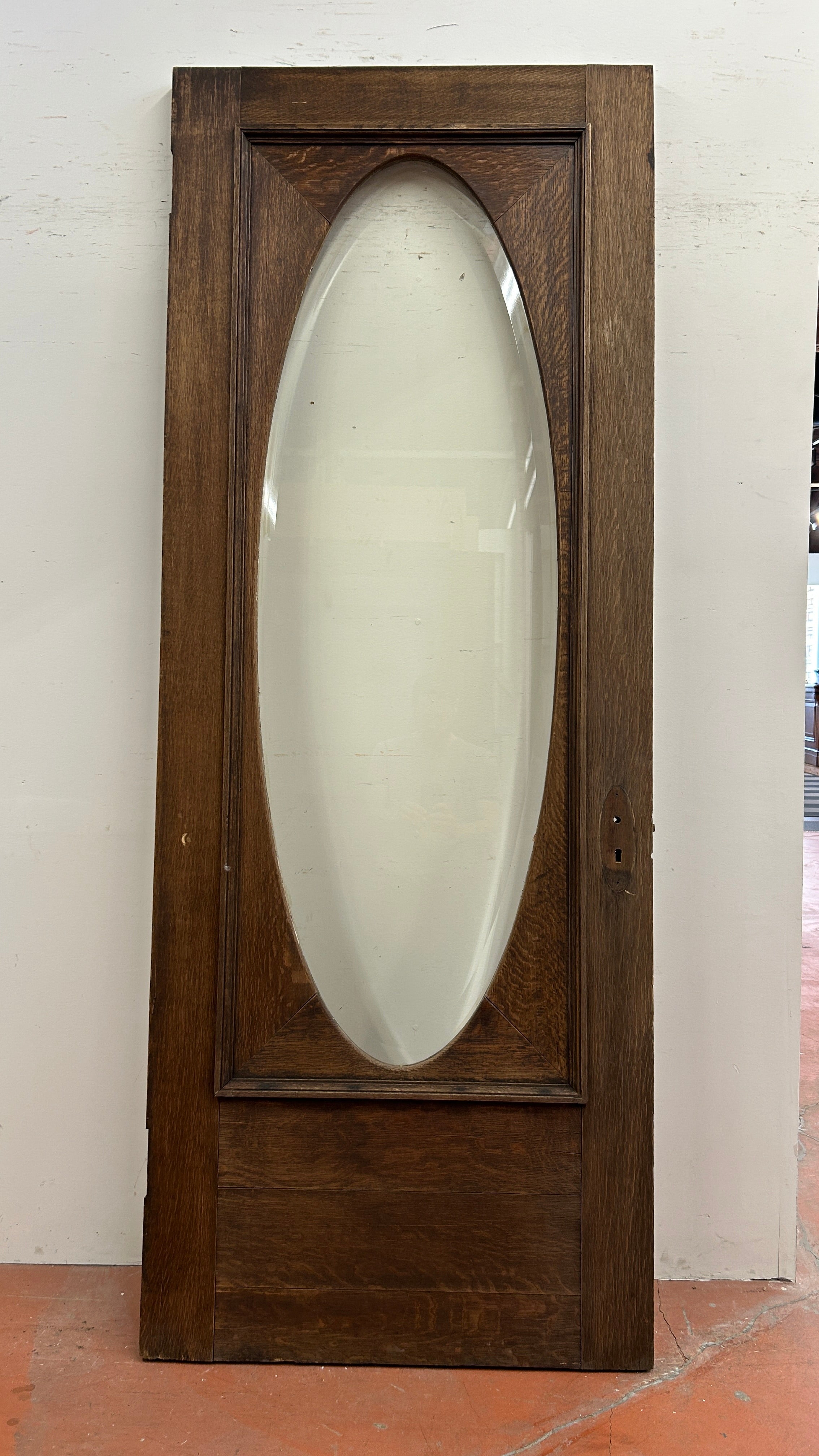1-Light Beveled-Oval Entry Door, Oak (ED-233)