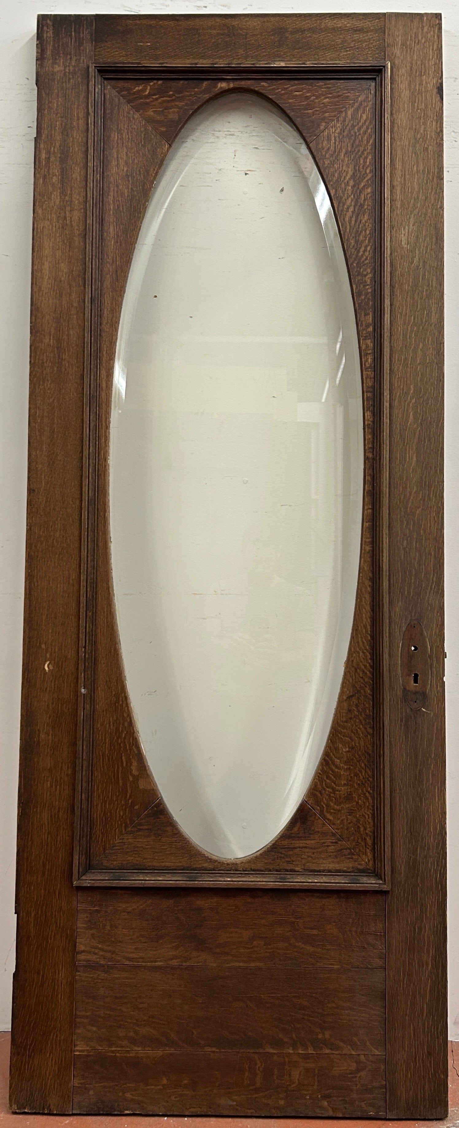 1-Light Beveled-Oval Entry Door, Oak (ED-233)