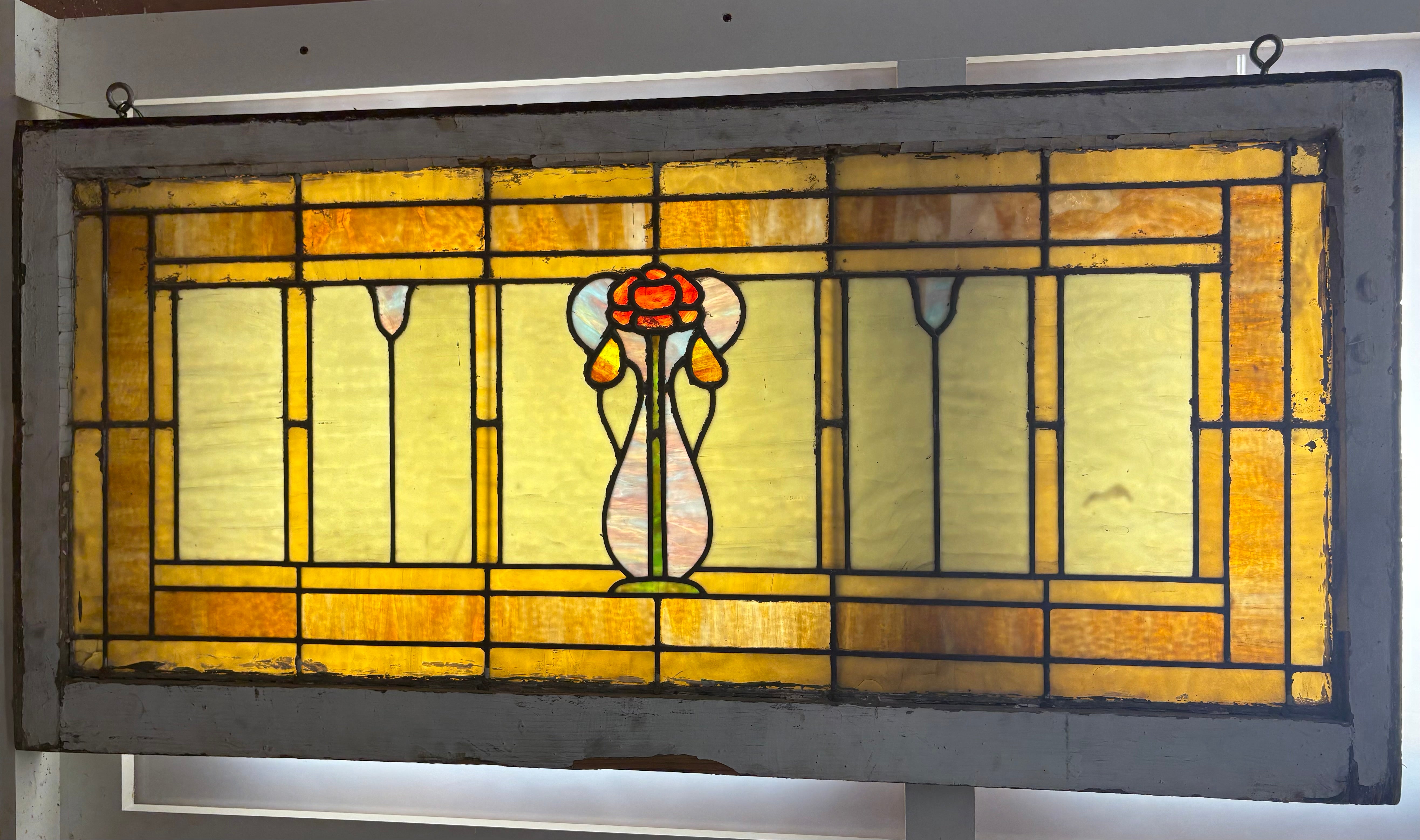 Stained Glass with Rose Detail