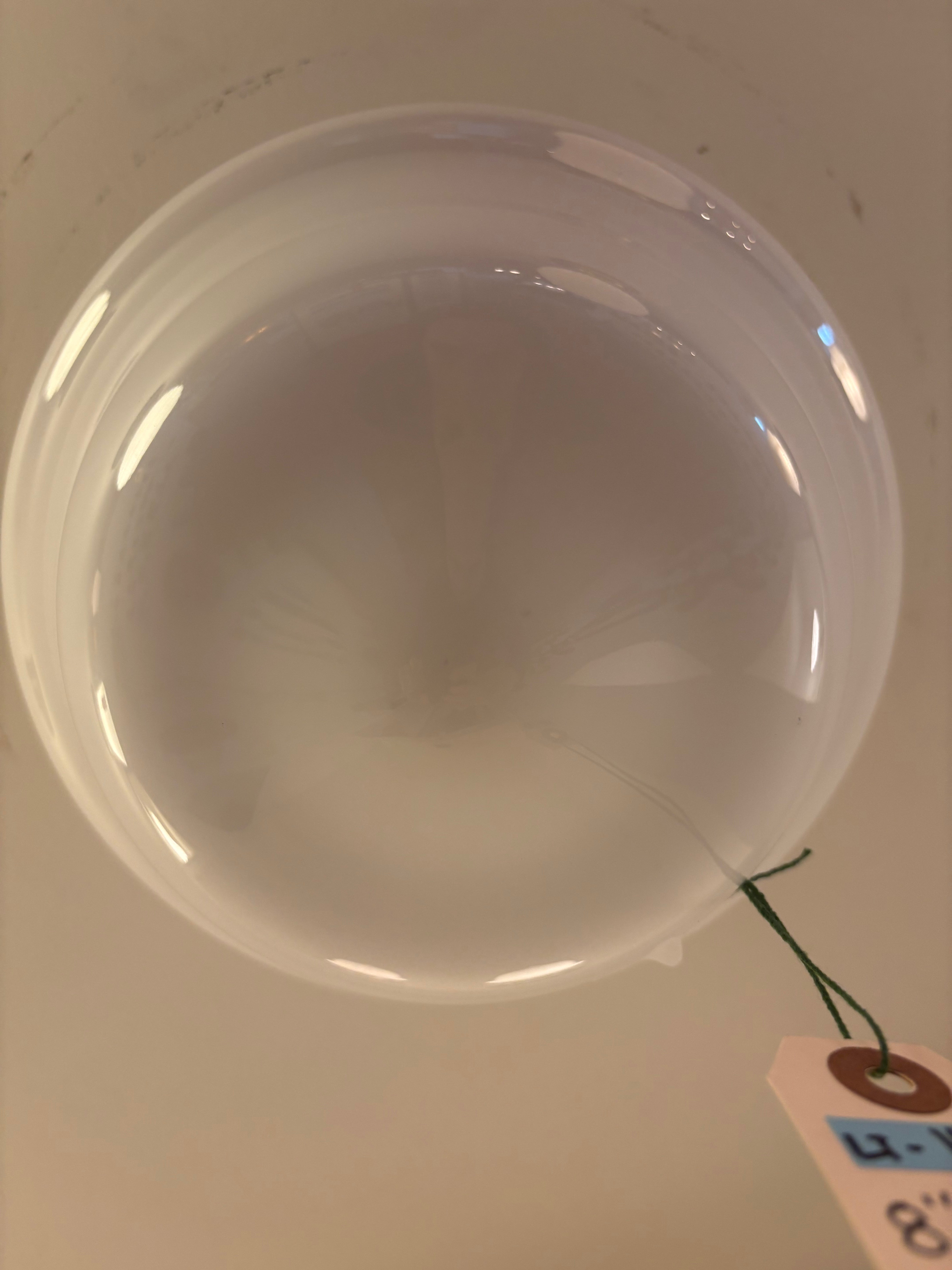 Vintage schoolhouse ceiling light with milk glass shade – brushed nickel mount (LT-1109)