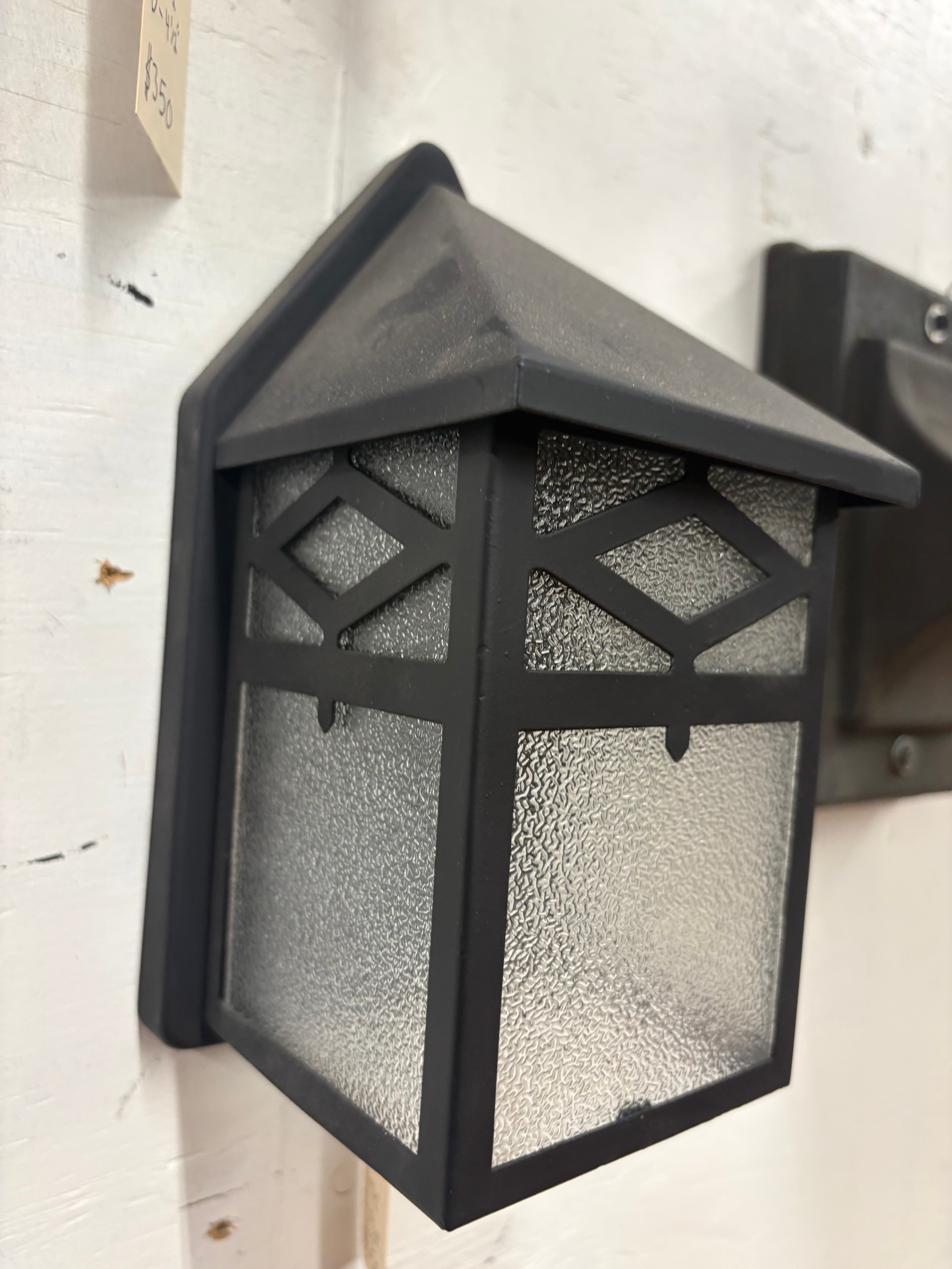Arts & Crafts Style Exterior Wall Lantern Textured Glass (lt-1137)