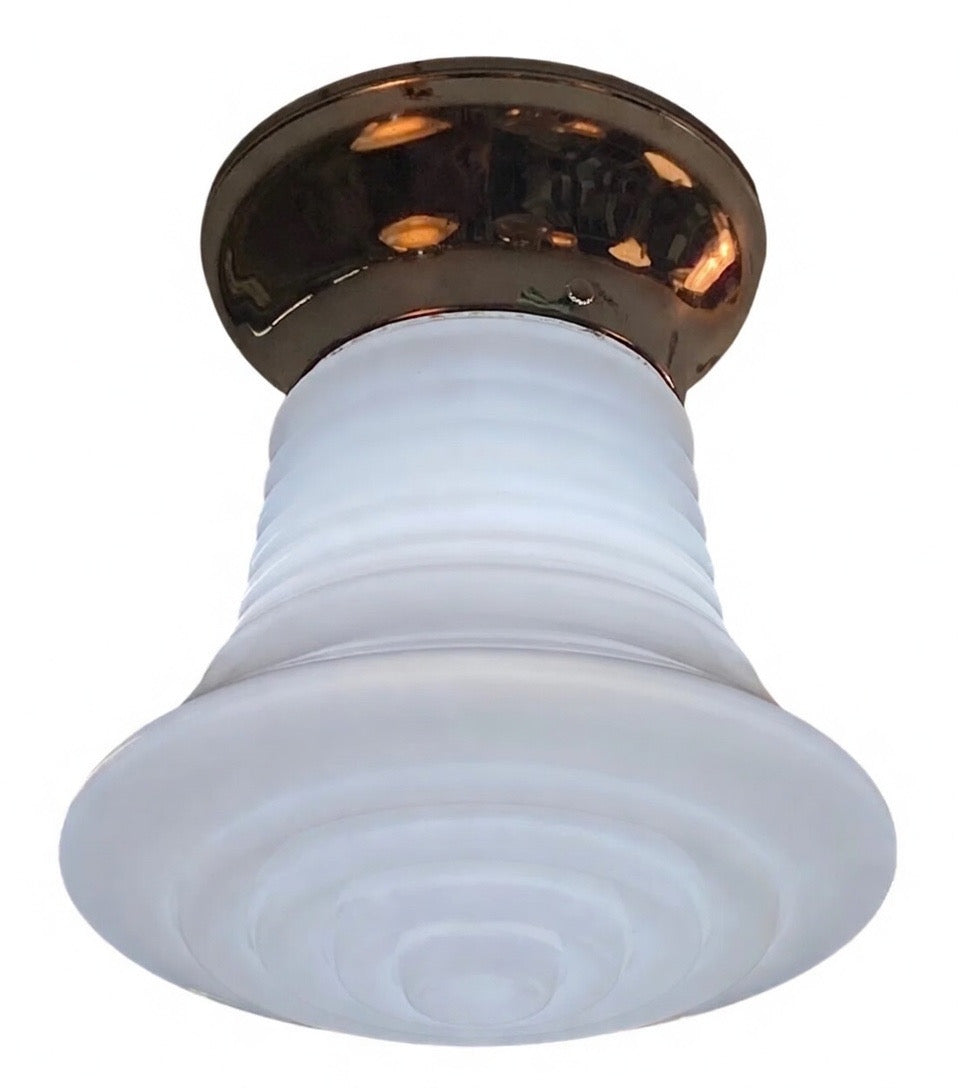 Flared “Ripple” Shade Ceiling Mount – Opal Glass (LT-433)