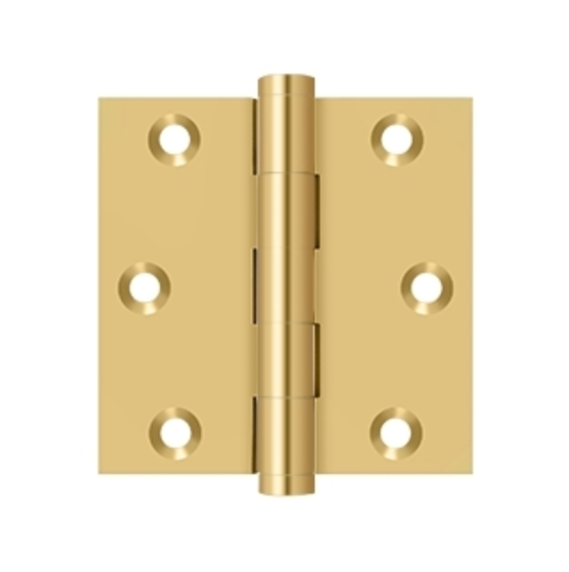 Deltana Solid-Brass Door Hinges, Sq. Corner