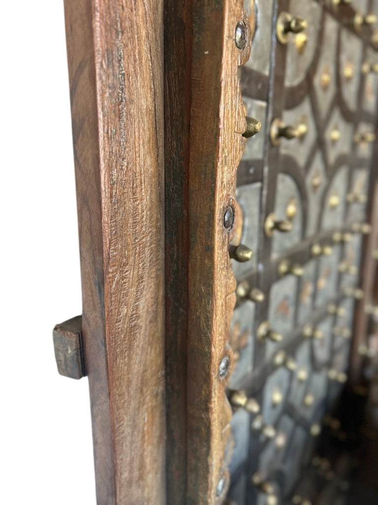 Large Arched Door Pair w/ Ornate Metalwork (XD-35673)