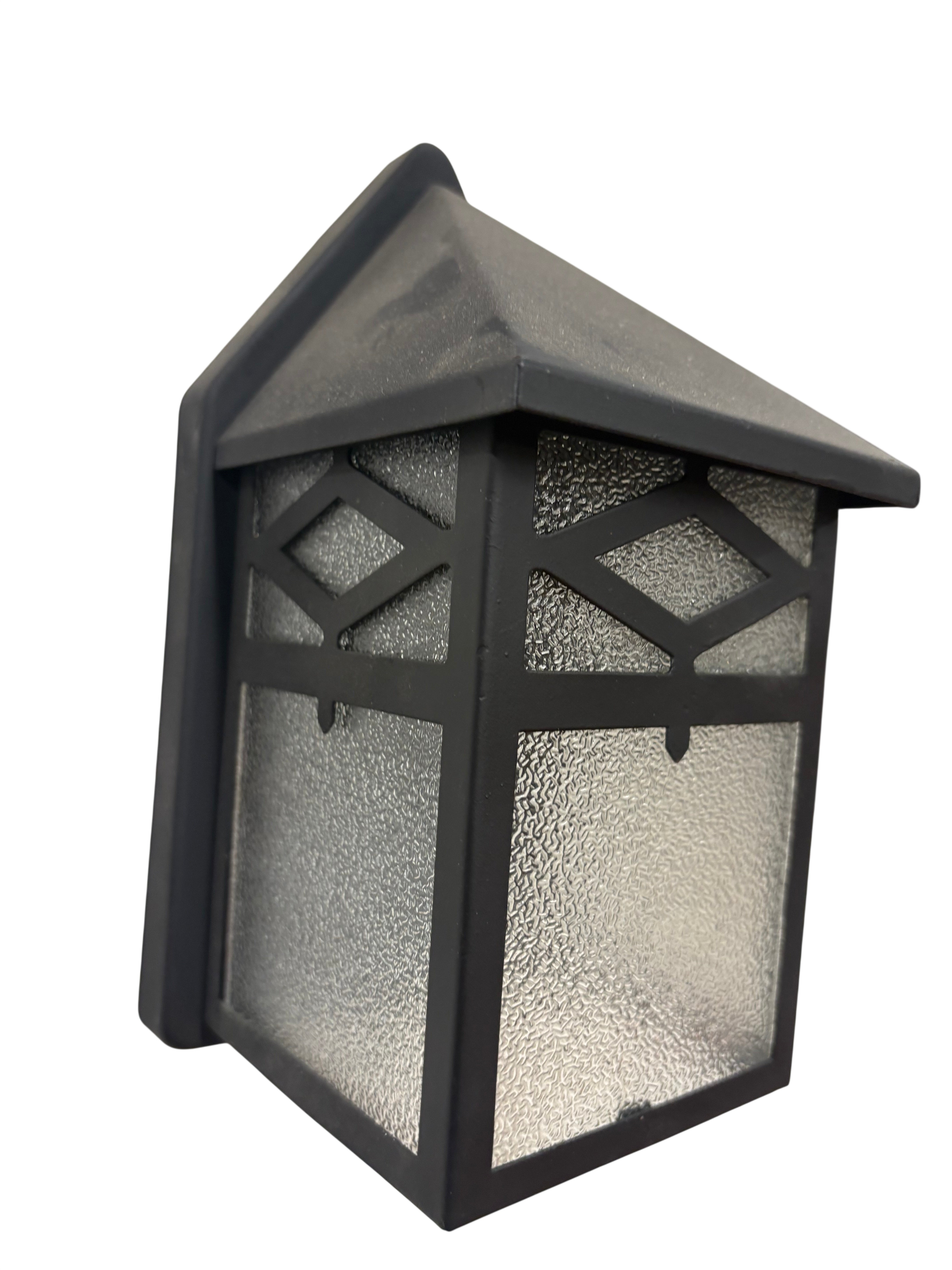 Arts & Crafts Style Exterior Wall Lantern Textured Glass (lt-1137)
