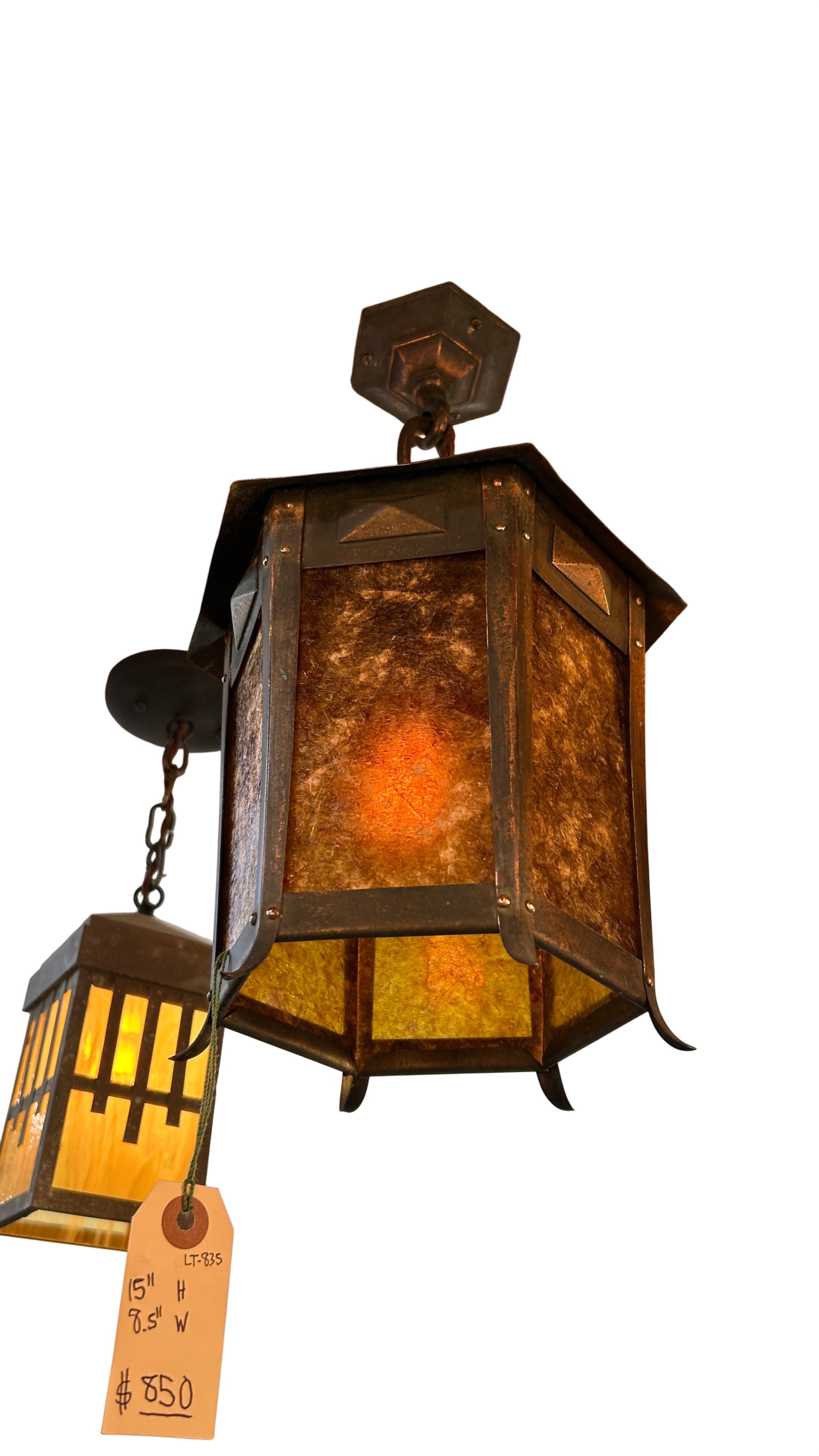 Craftsman style mica shade exterior pendant (LT-835)