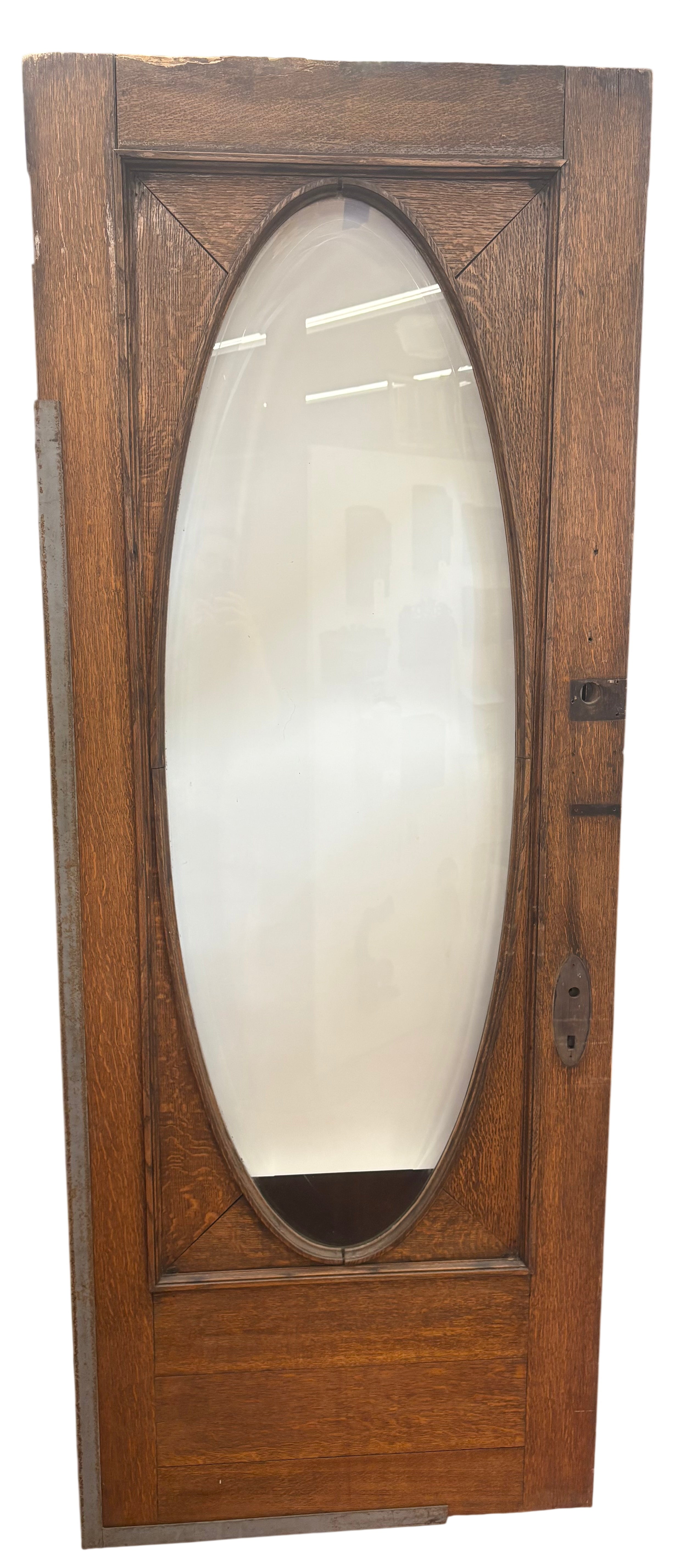 1-Light/ 3-Panel Bev Oval Oak Entry Door (ED-233.A)