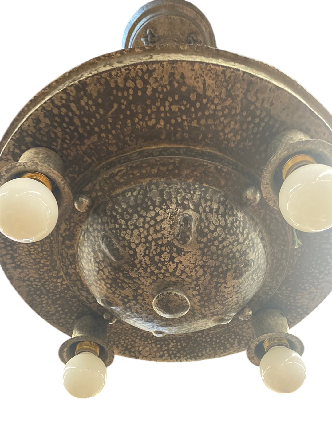 Hammered brass four-light chandelier (LT-141)