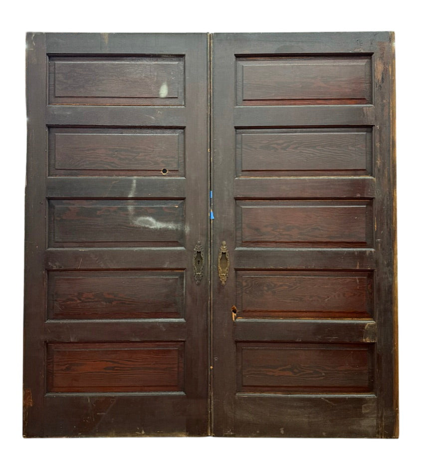 (PD-48) 5 Raised Panel Pocket Door Set