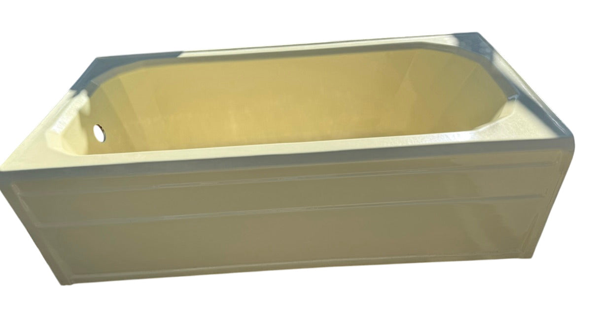 (TB-198) LH Pale Yellow Alcove Bathtub