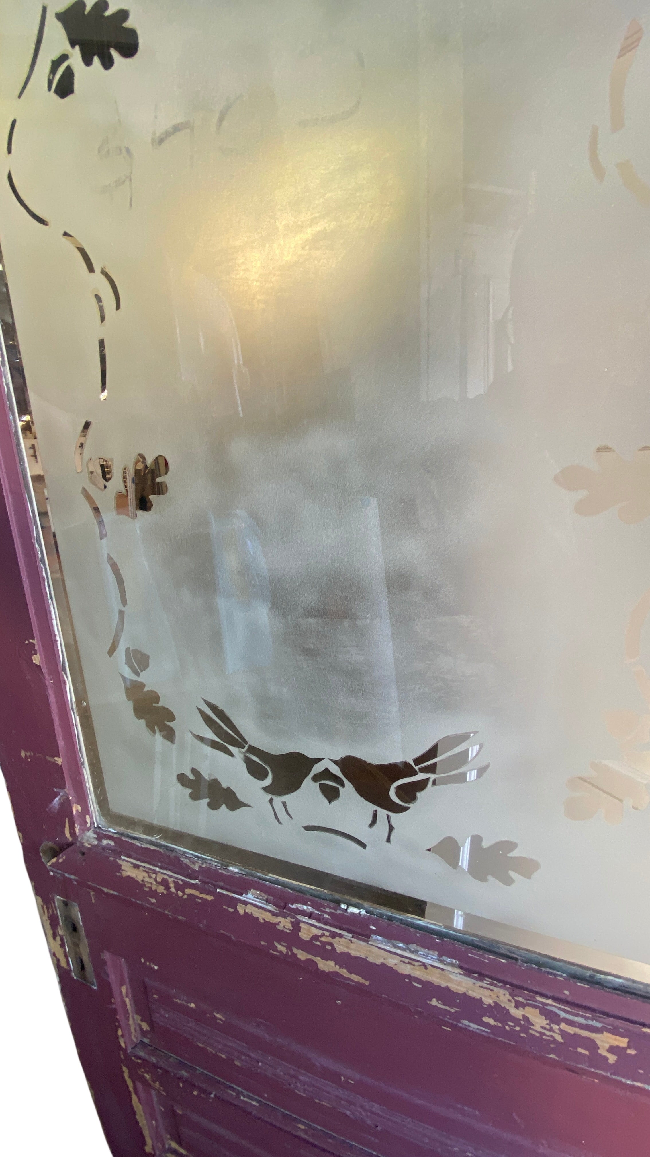 1-Light/ 3-Panel Etched-Glass Door w/ Drip Ledge (BD- 153)