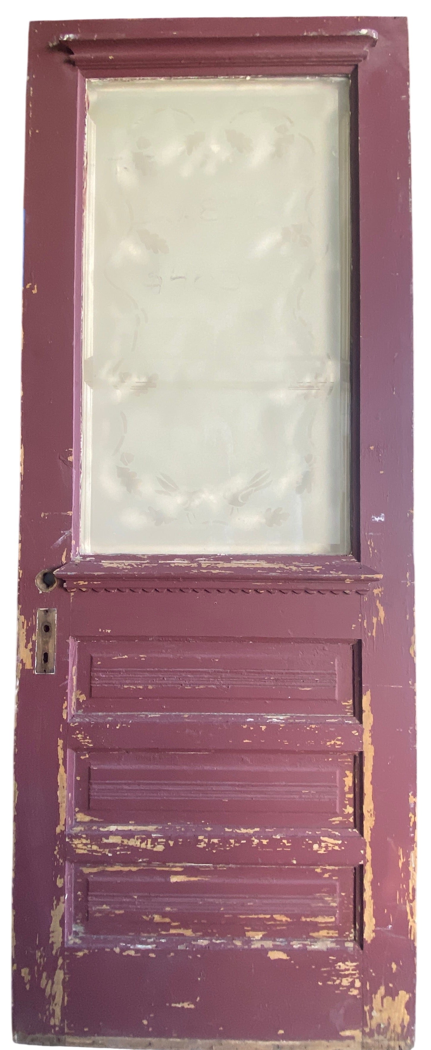 1-Light/ 3-Panel Etched-Glass Door w/ Drip Ledge (BD- 153)