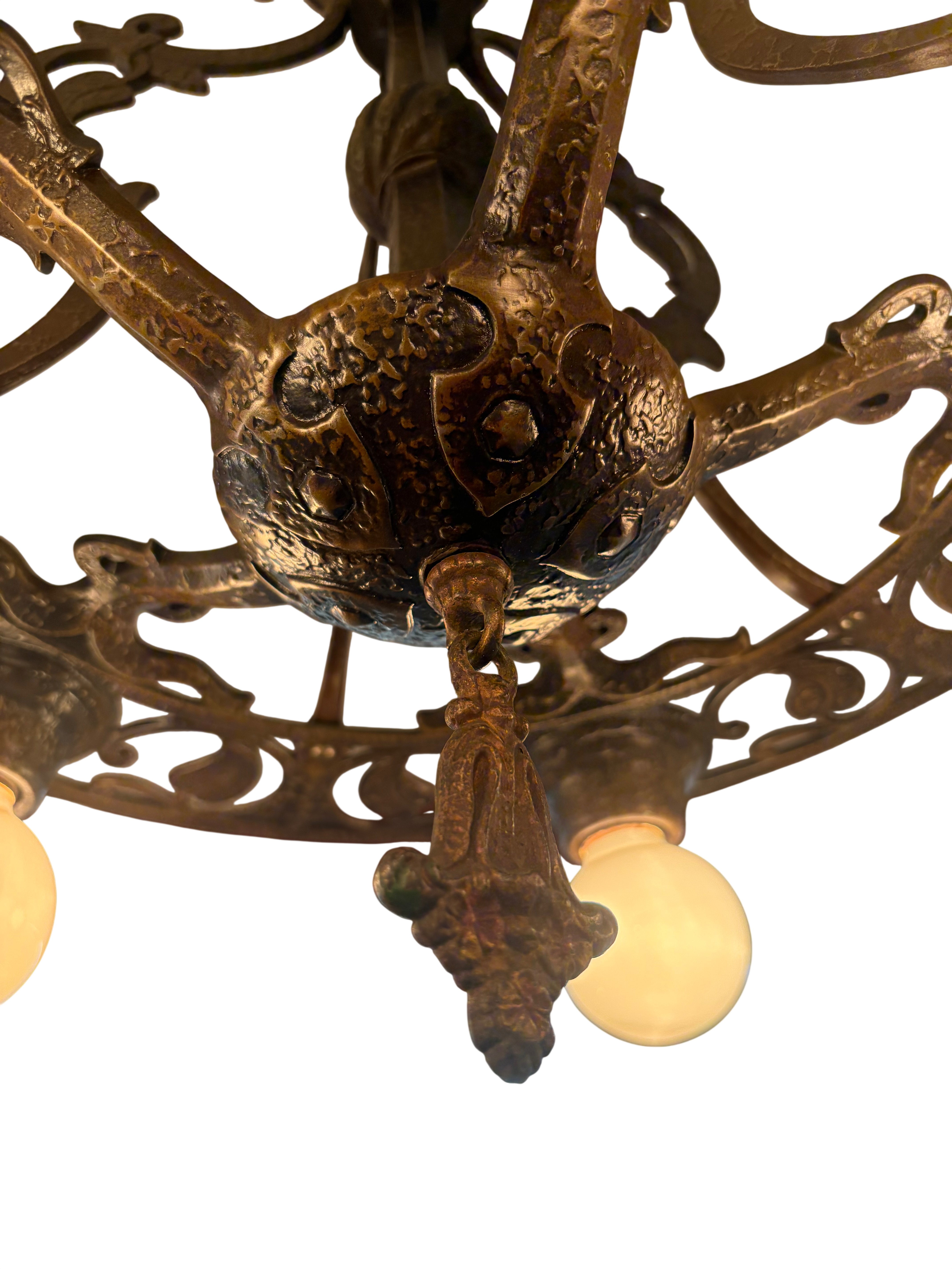 CAST CEILING LIGHT – ORNATE 5-LIGHT SEMI-FLUSH (LT-1148)