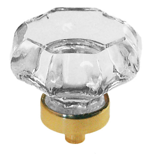BM Oct. Glass Knobs w/ Brass Base