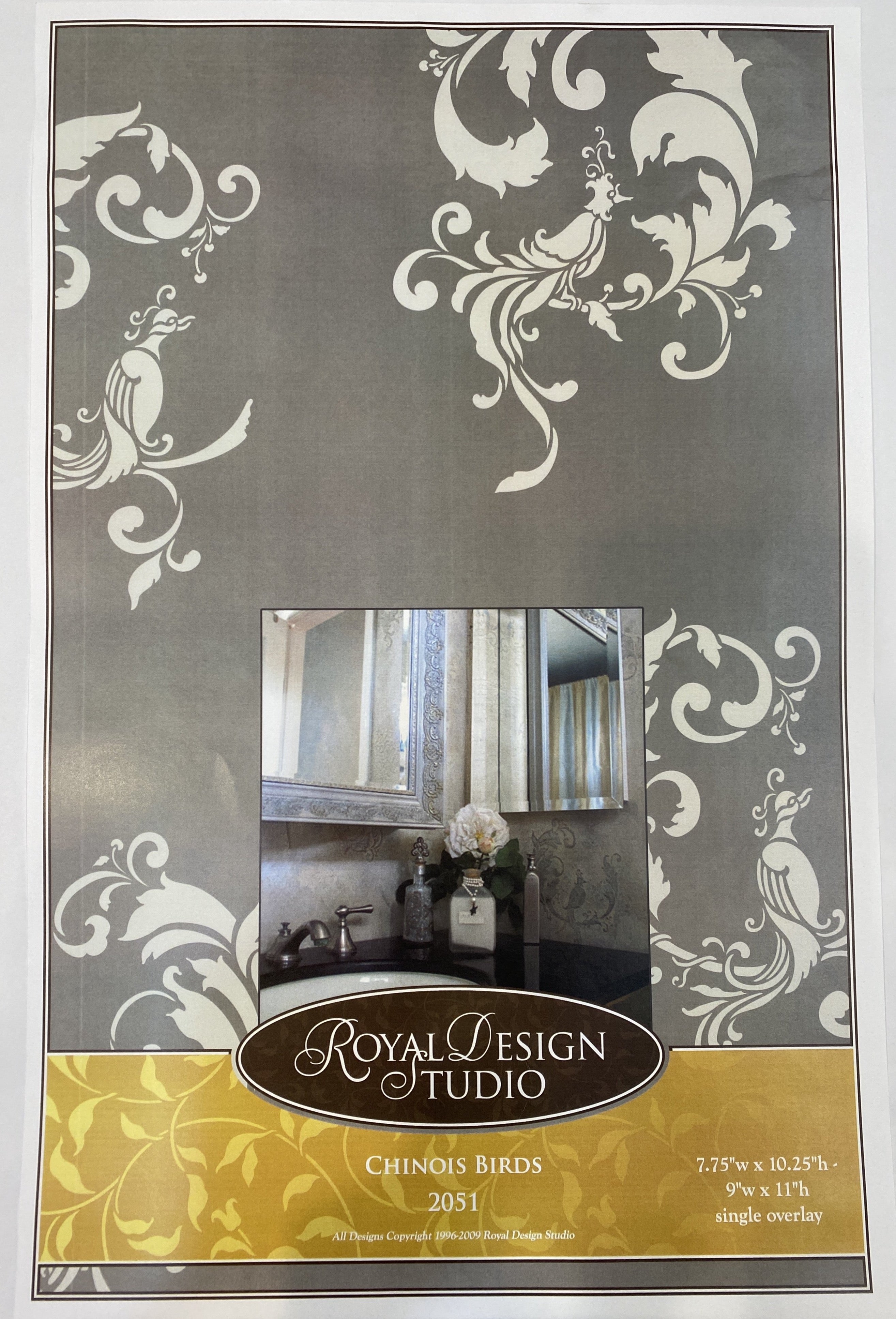 Chinois Birds Wall Stencil