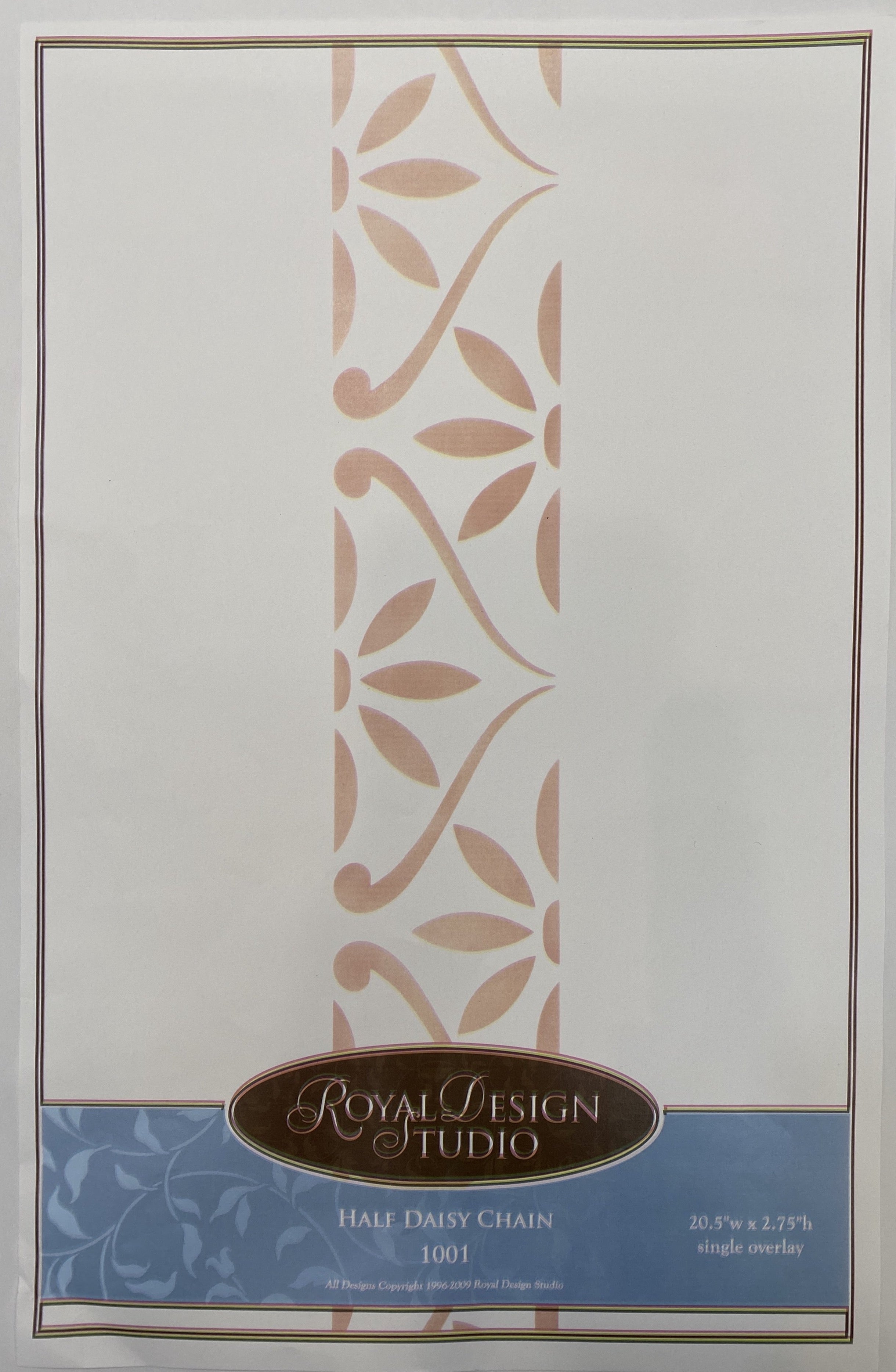 Half Daisy Chain Wall Stencil Border