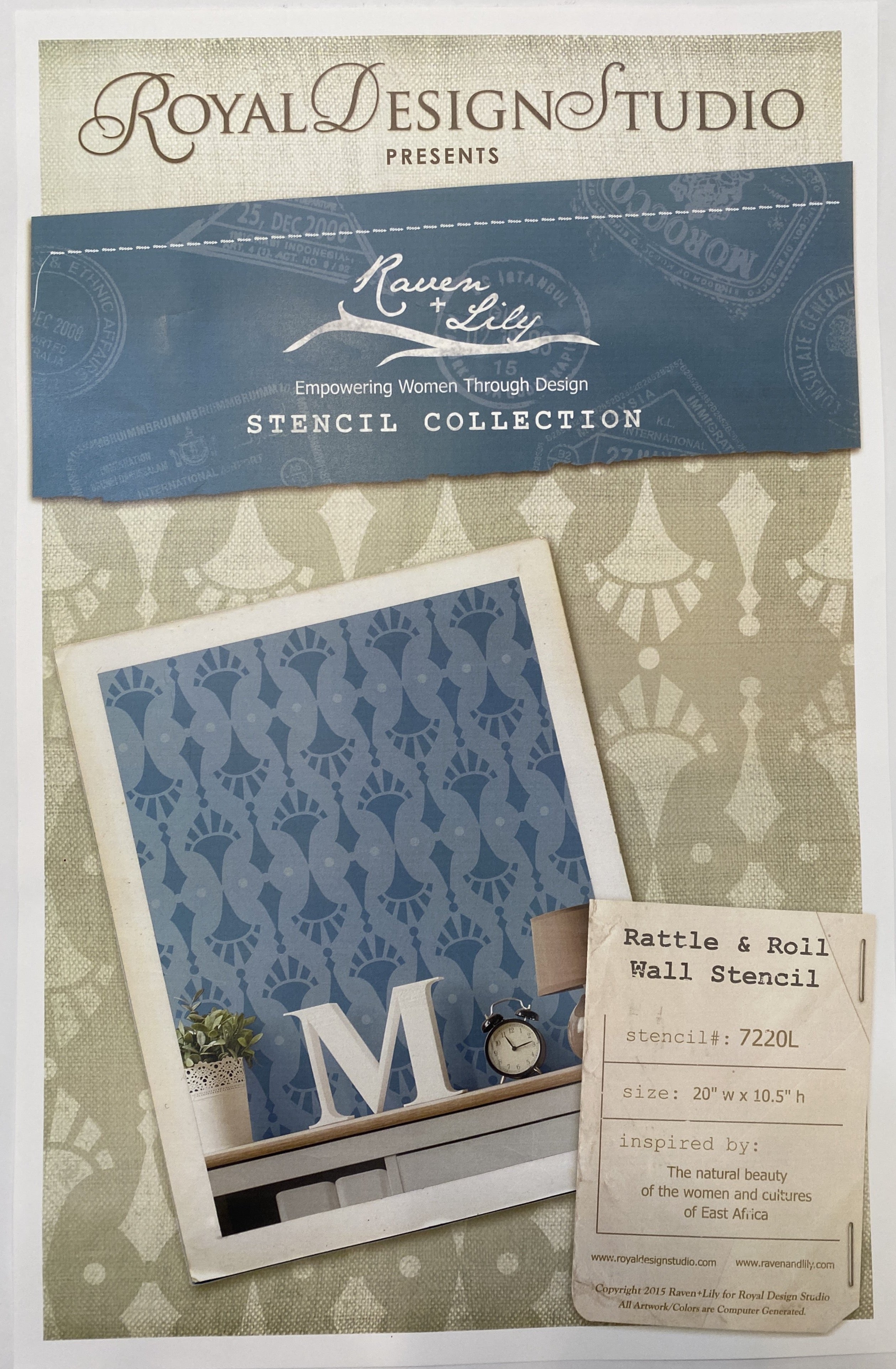 Rattle and Roll Raven + Lily Wall Border Stencil