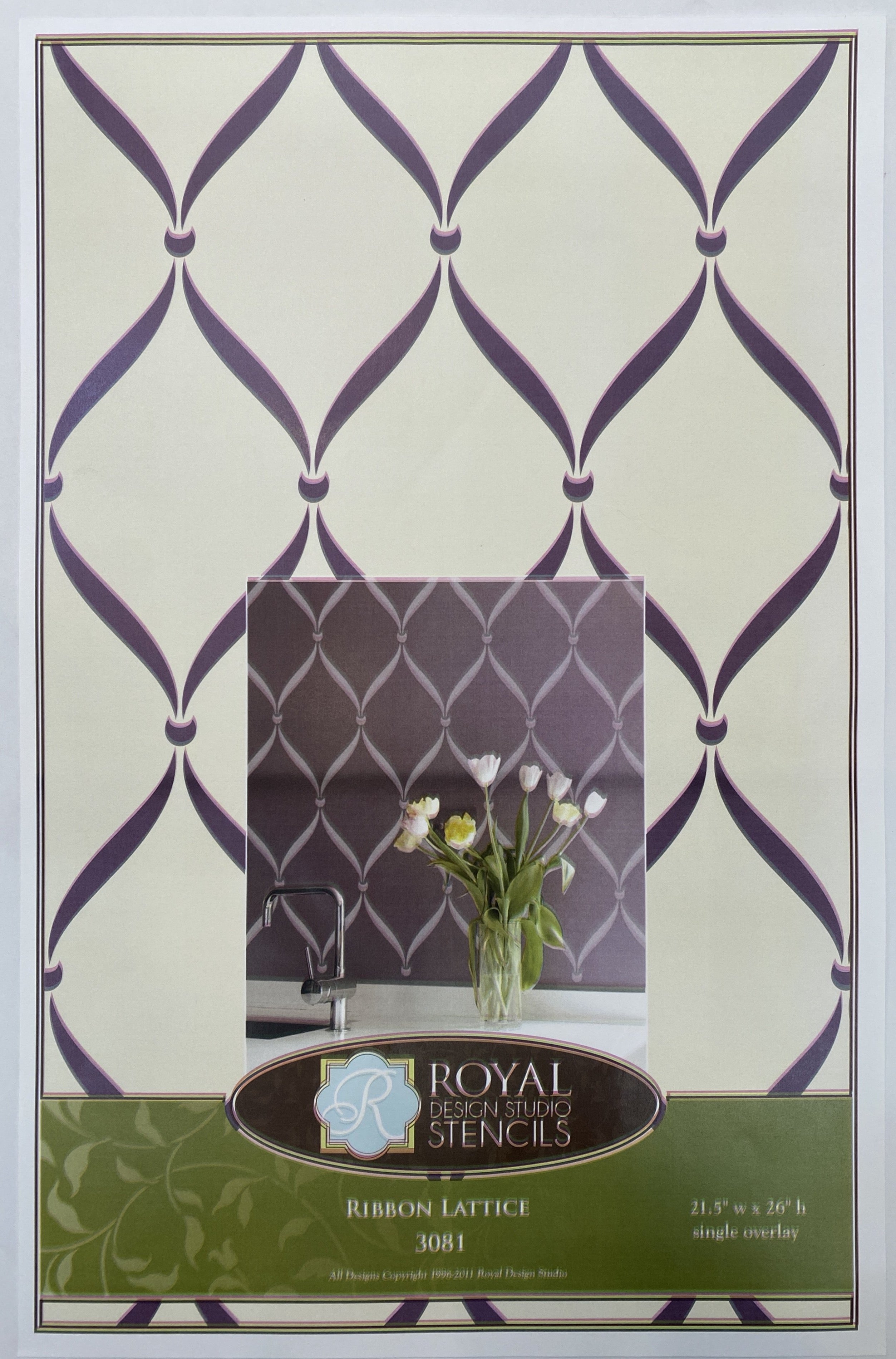 Ribbon Lattice Wall Stencil