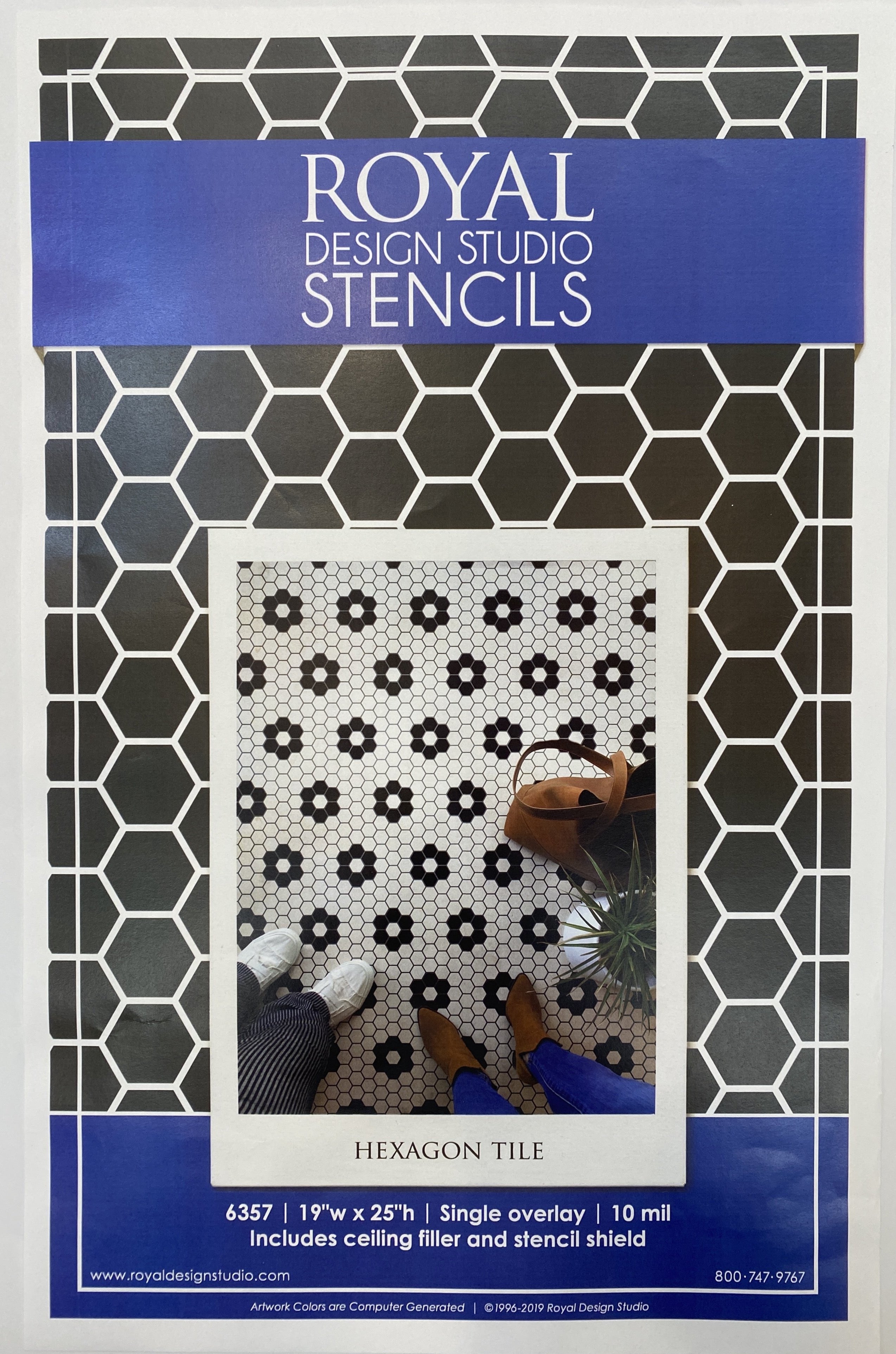 Hexagon Tile Floor Stencil