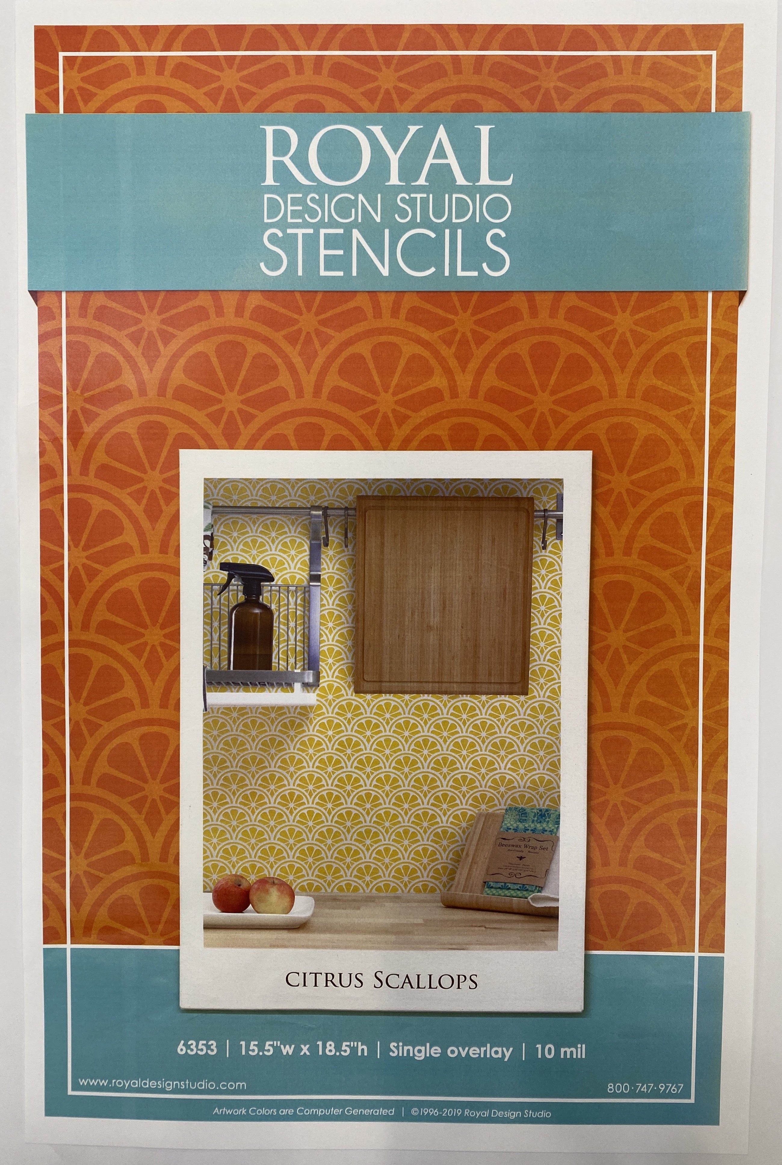 Citrus Scallops Wall Stencil