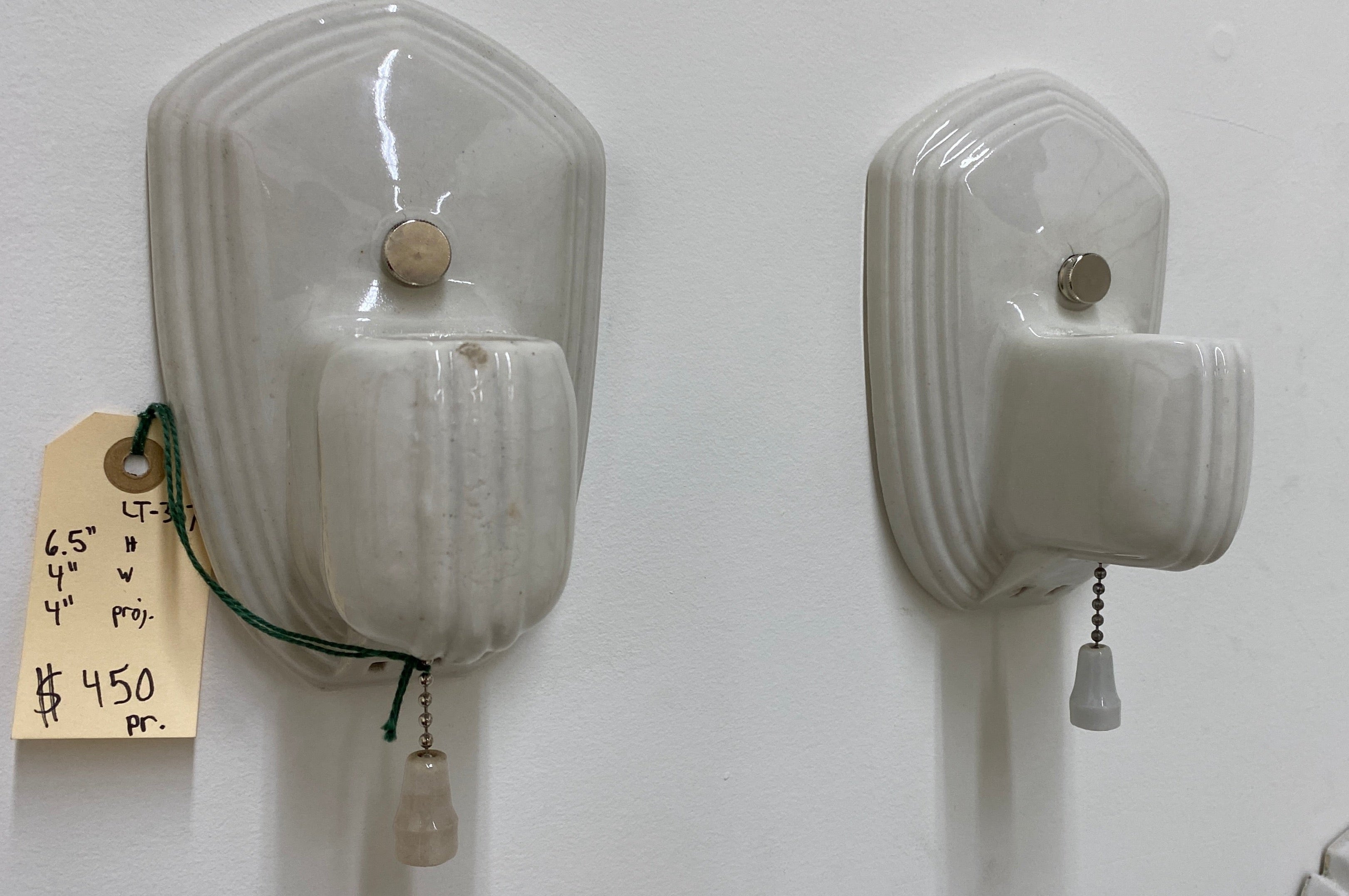 Ceramic Sconce Pair w/ Pull Chains (LT-387)