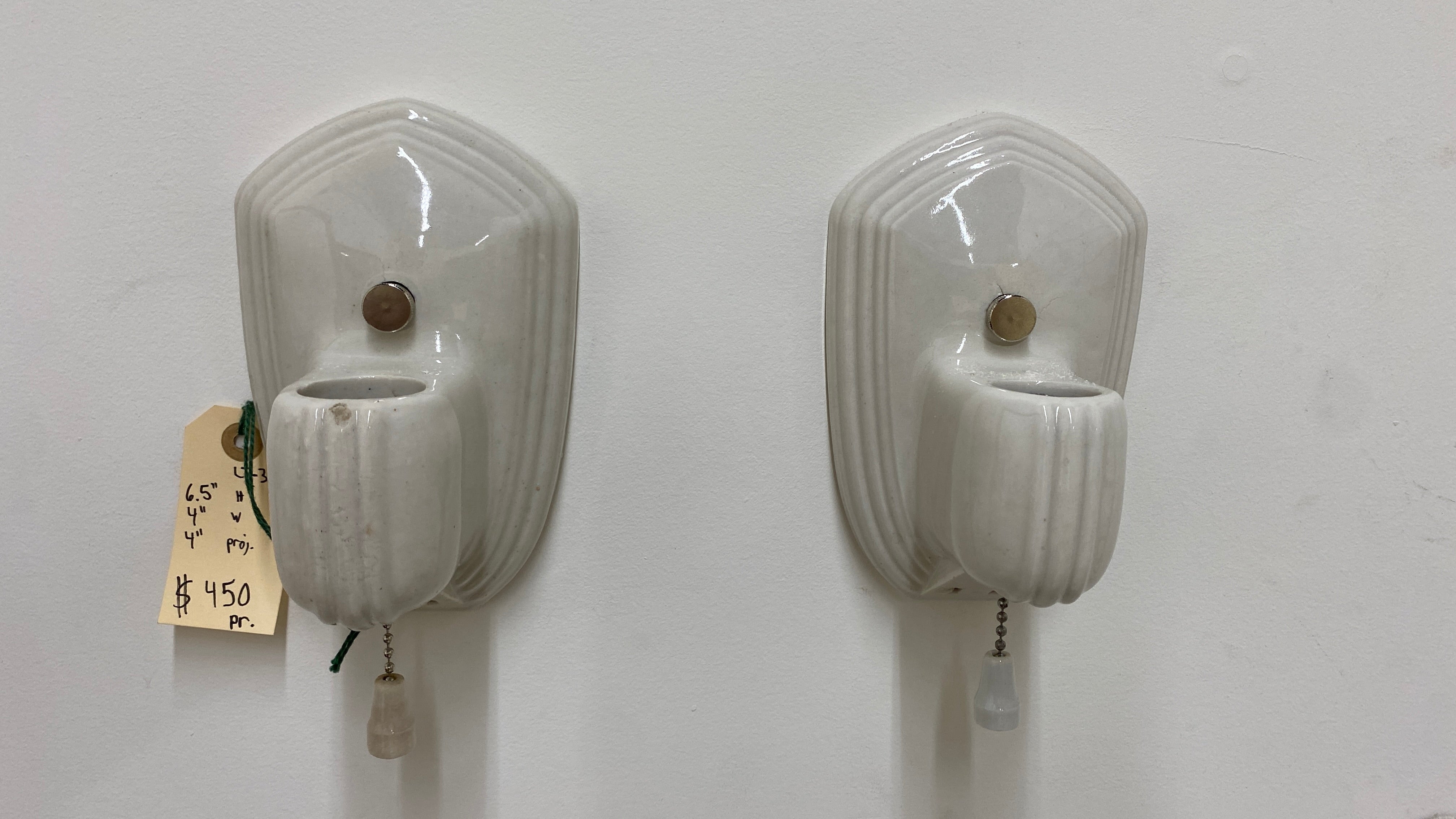 Ceramic Sconce Pair w/ Pull Chains (LT-387)