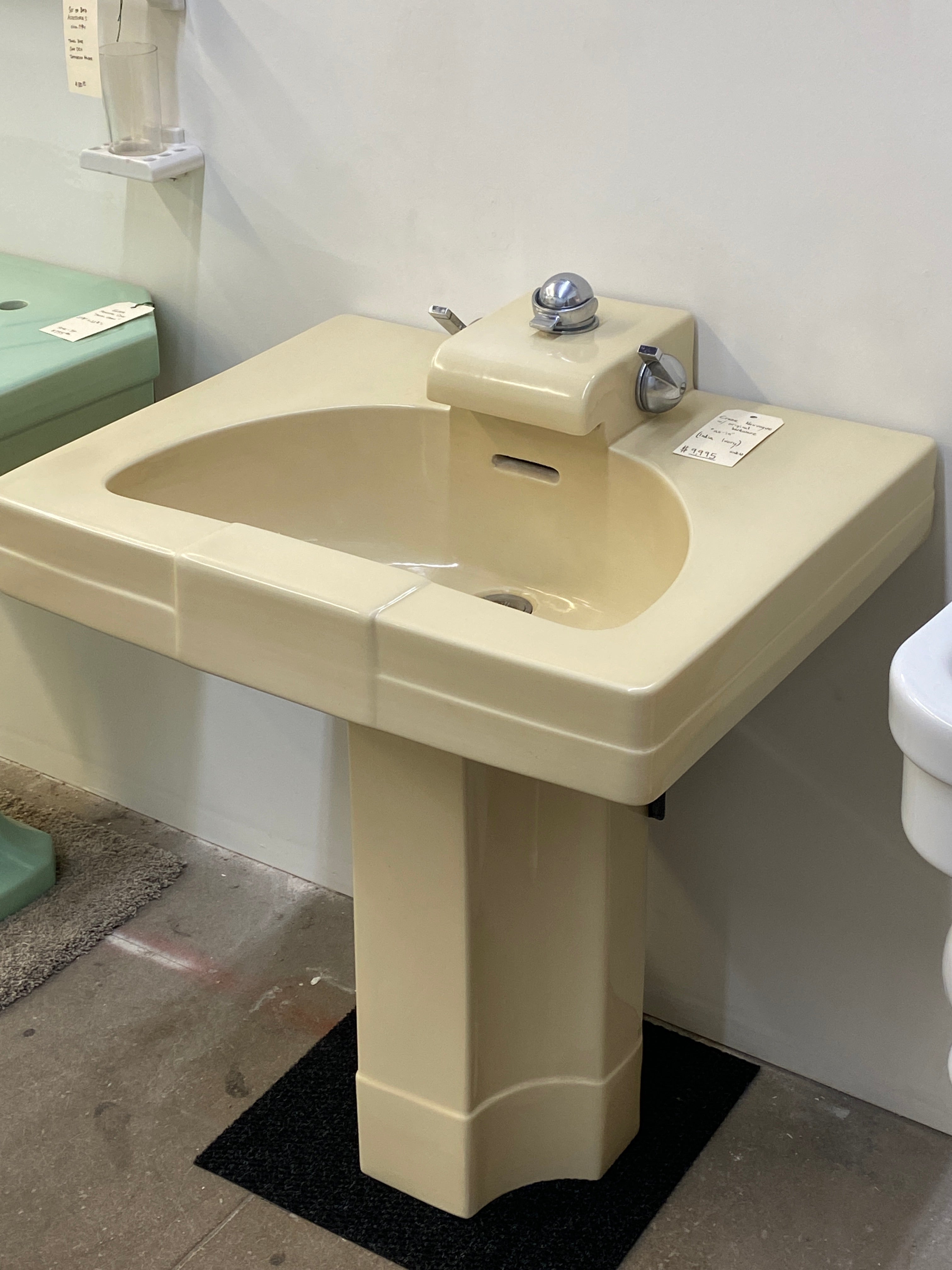 Crane 'Neuvogue' Pedestal Sink, India Ivory (SINK-23)