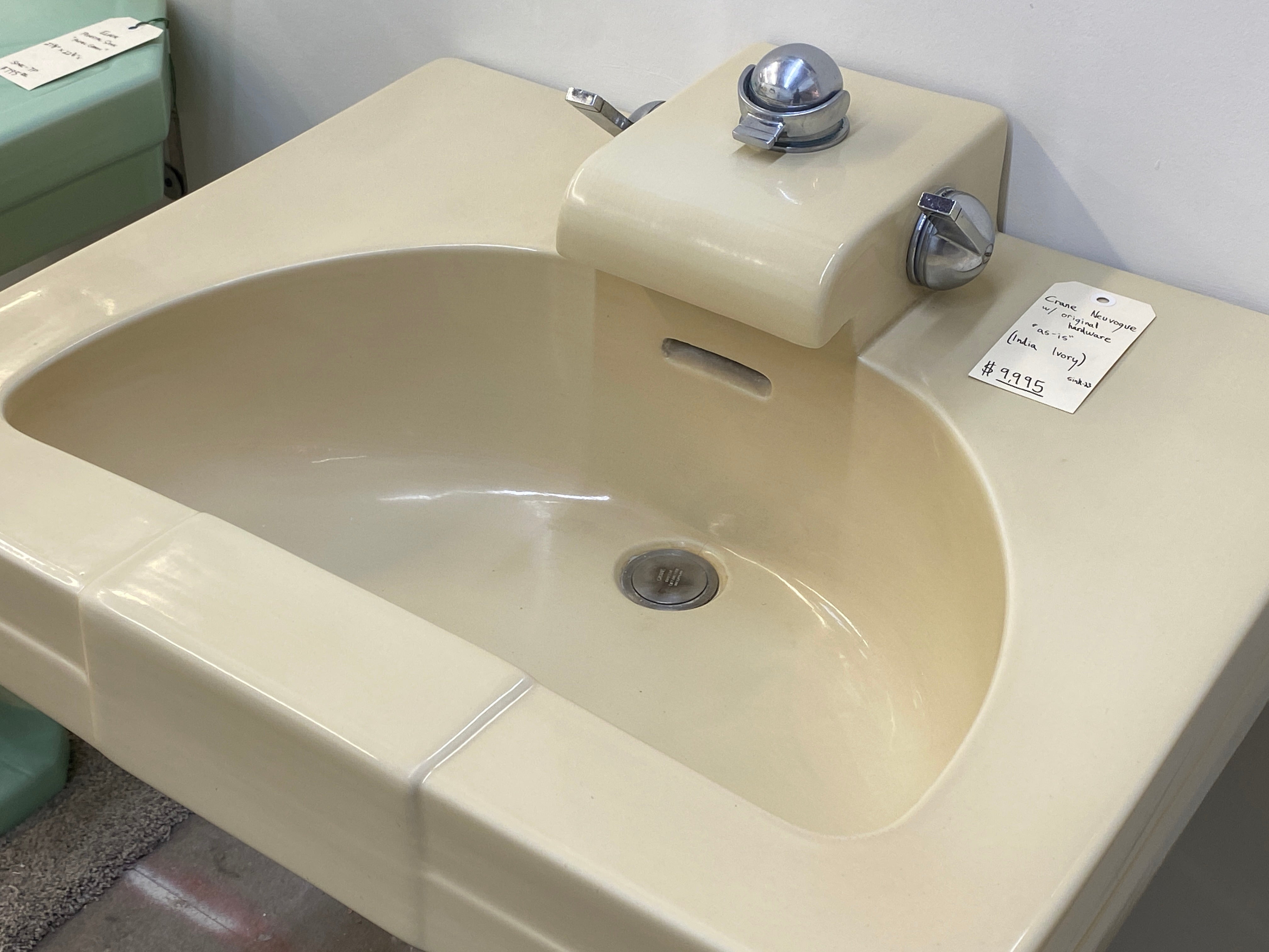 Crane 'Neuvogue' Pedestal Sink, India Ivory (SINK-23)