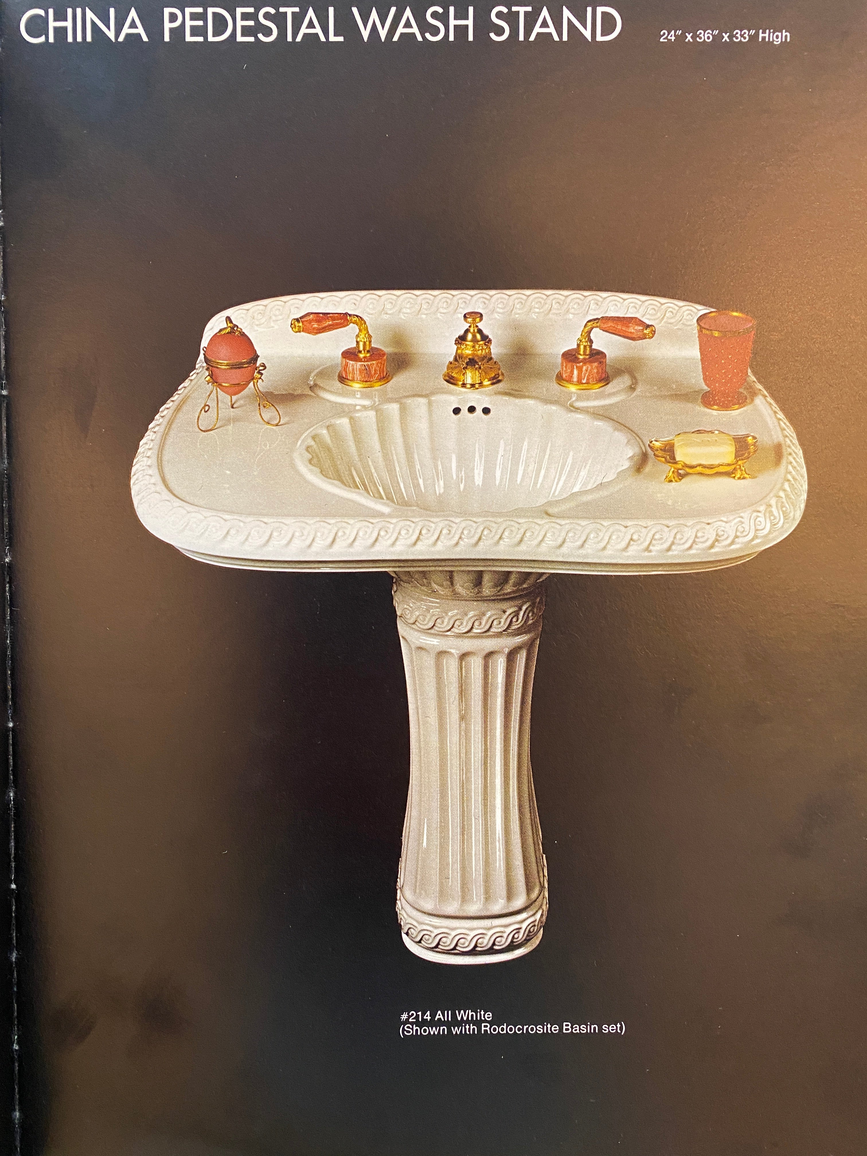 Sherle Wagner Pedestal Sink w/ Original Hardware (SINK-28)