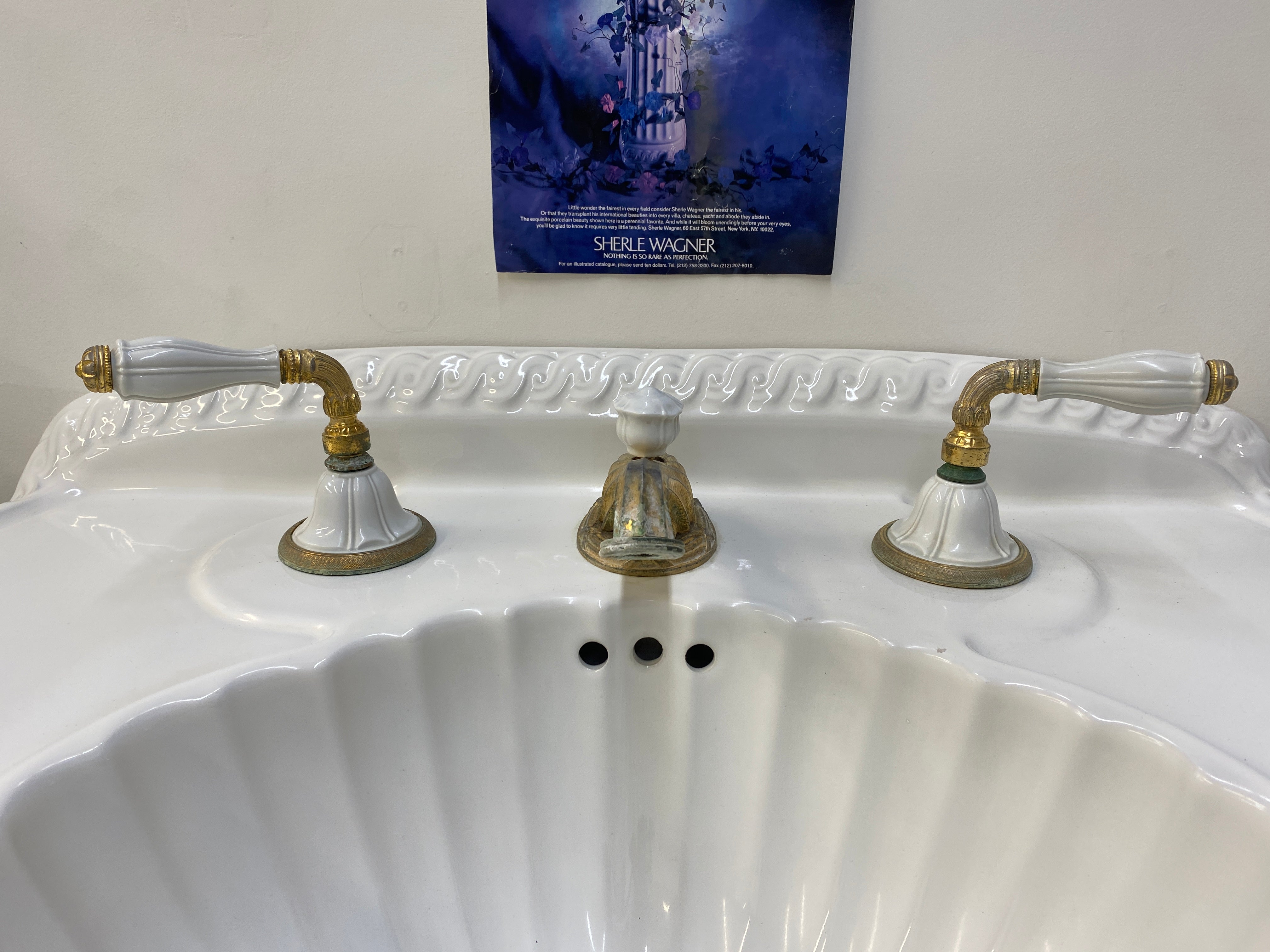 Sherle Wagner Pedestal Sink w/ Original Hardware (SINK-28)