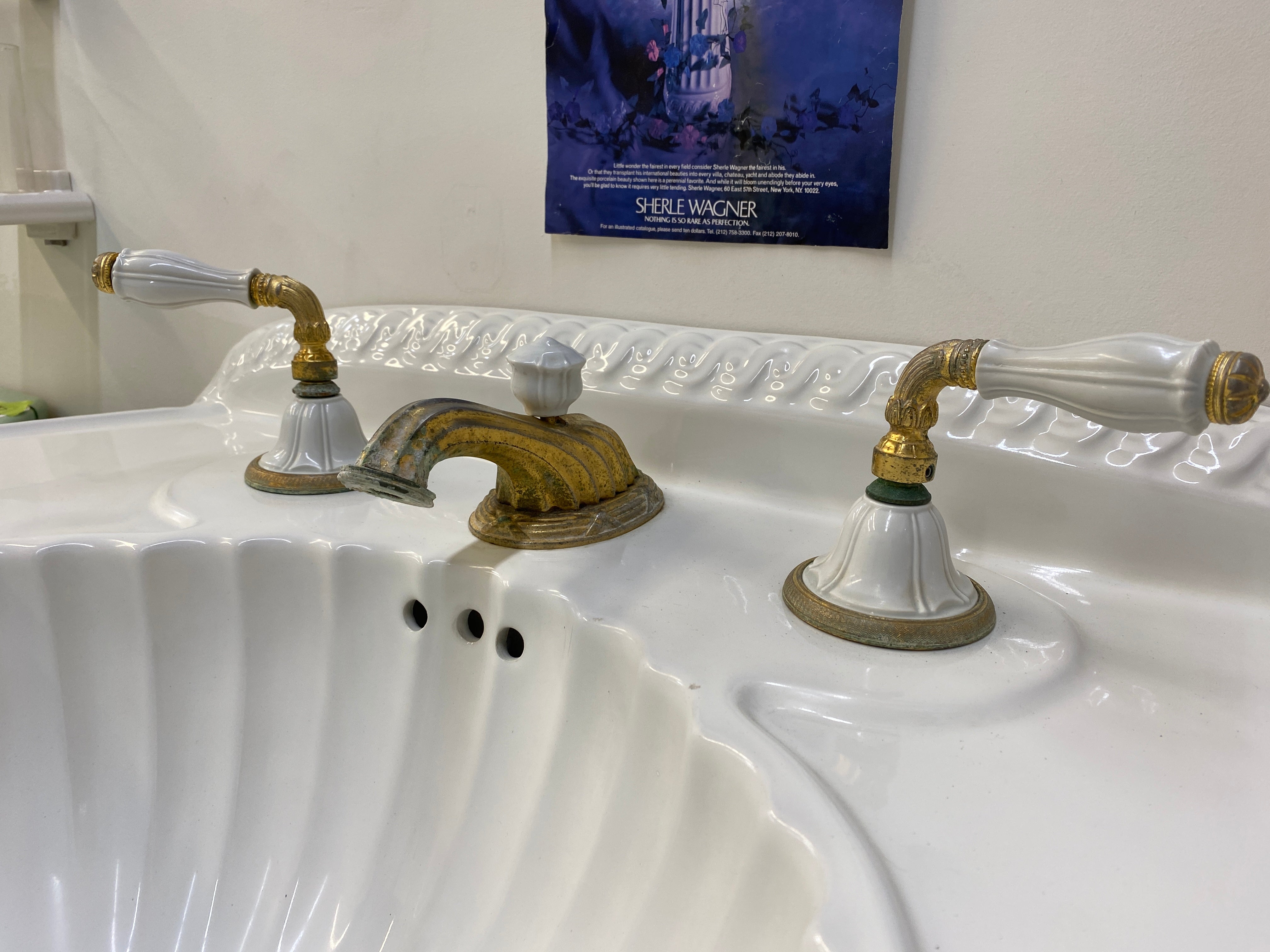 Sherle Wagner Pedestal Sink w/ Original Hardware (SINK-28)